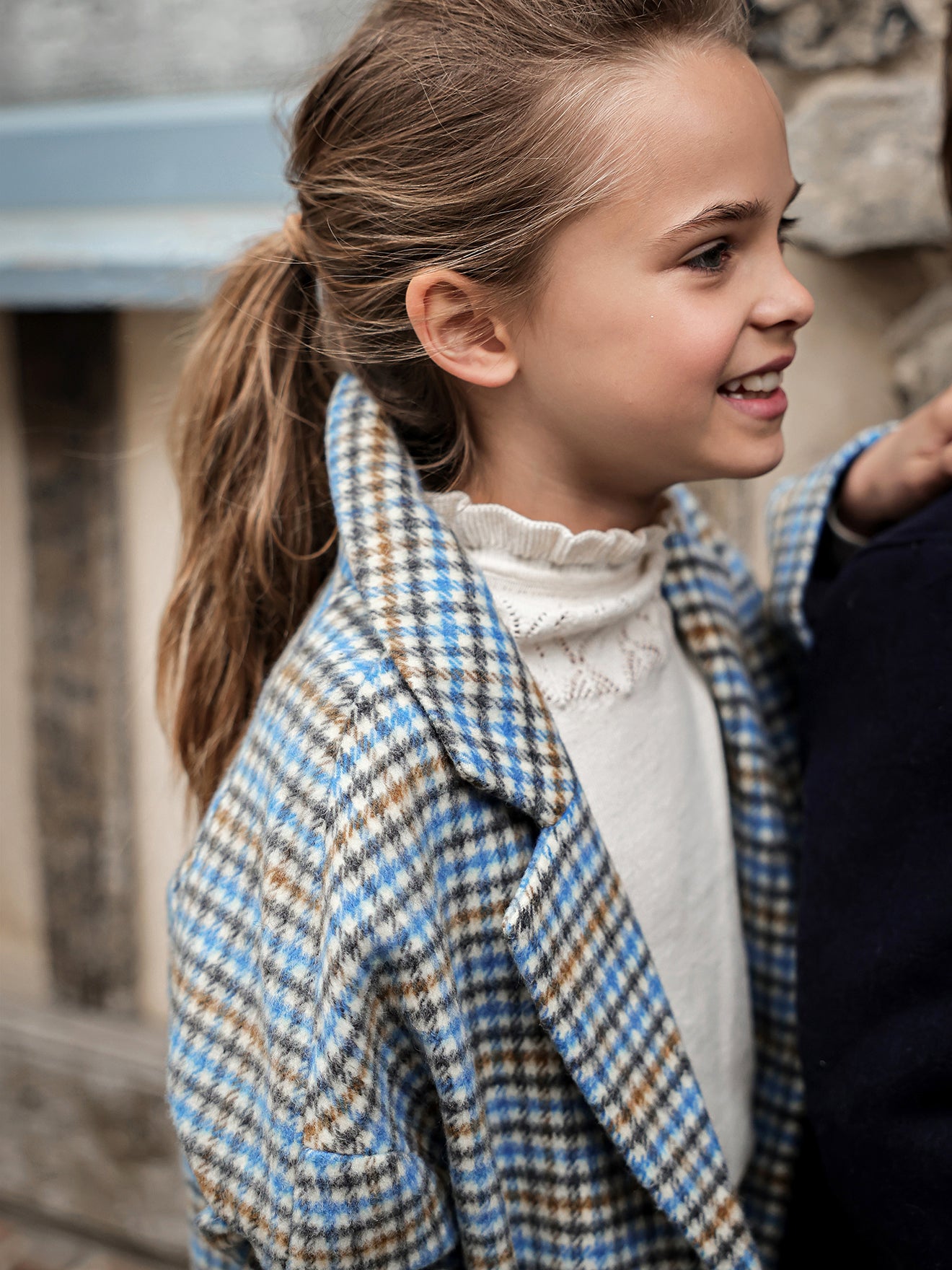 Manteau en lainage Fille à carreaux