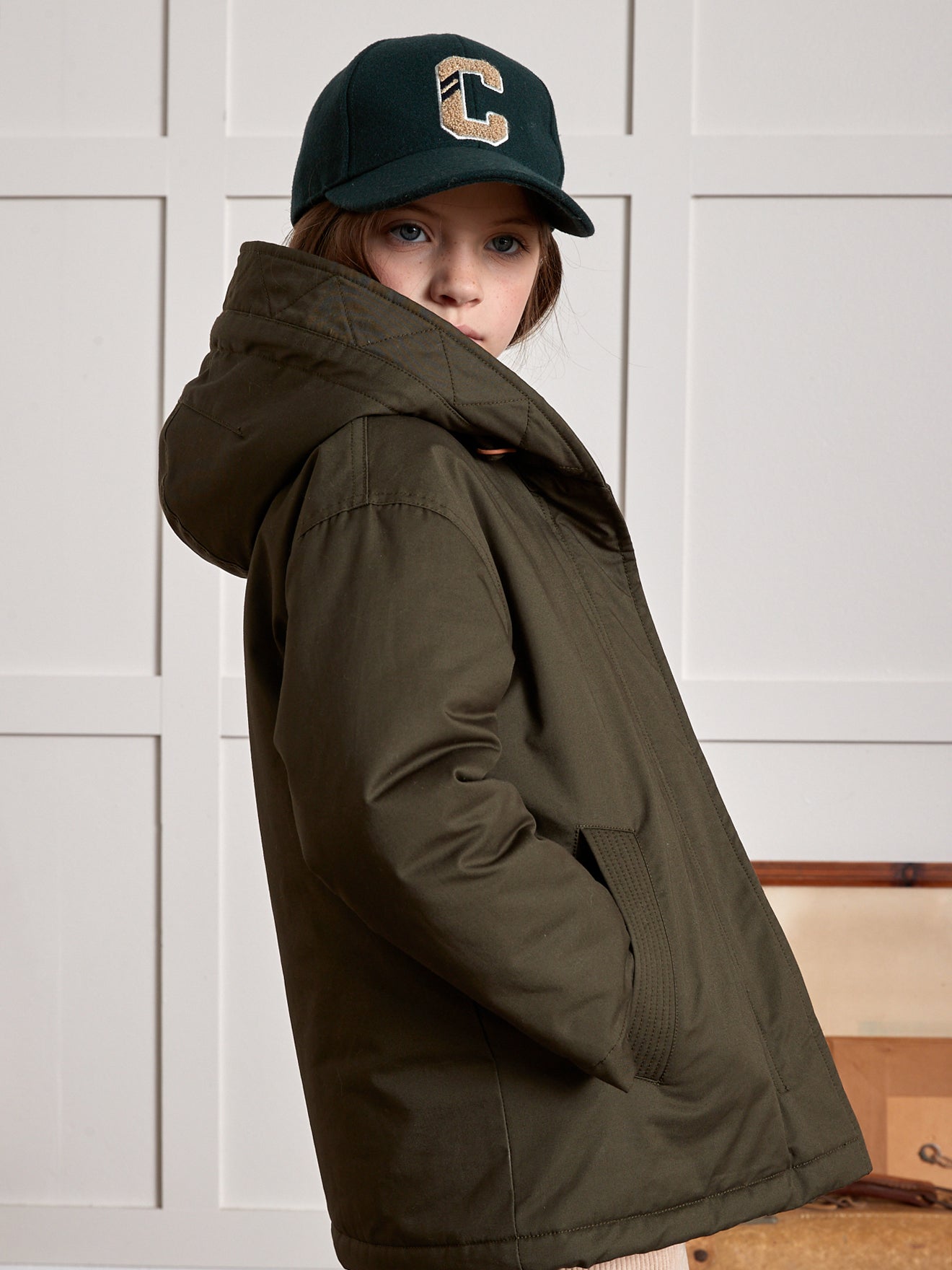 Parka courte Fille doublée léopard