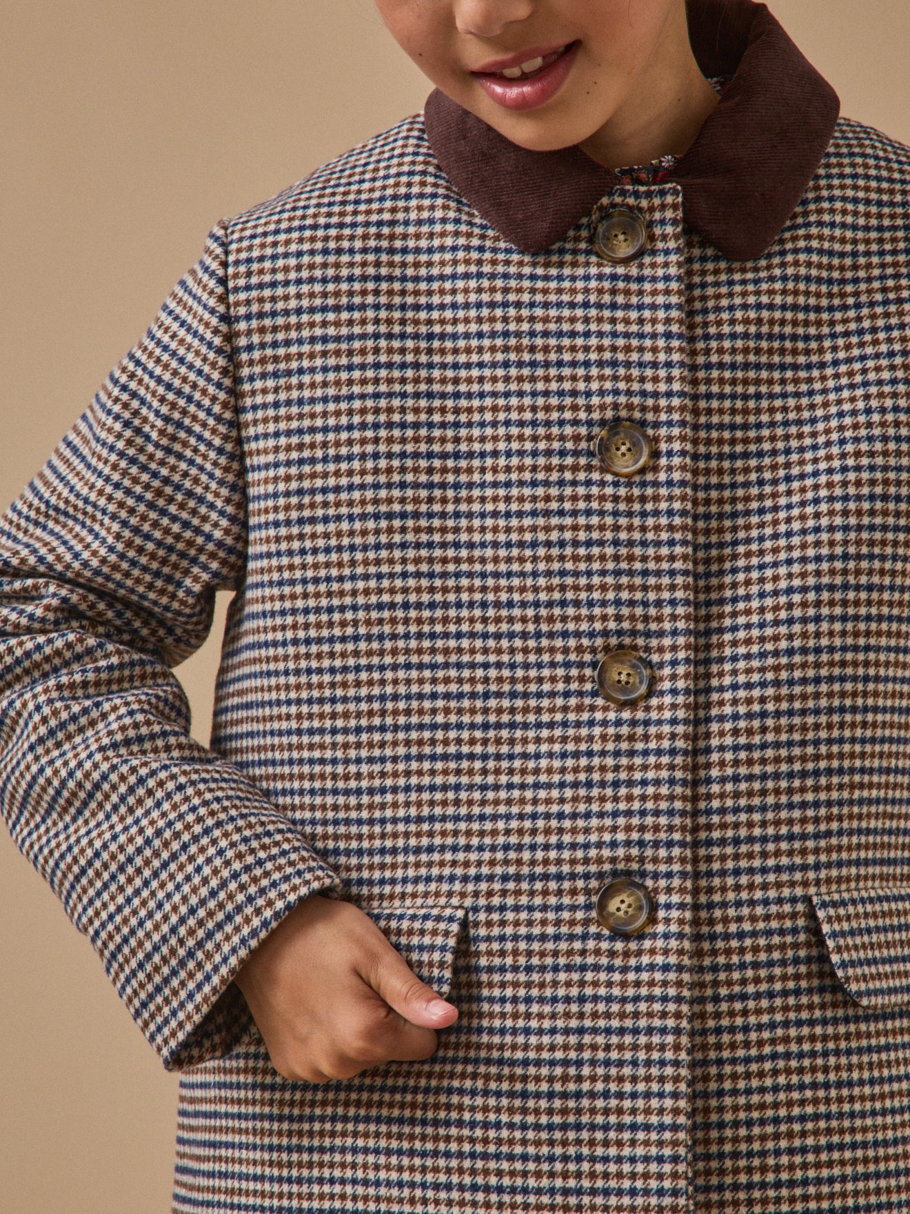 Manteau pied de poule Fille