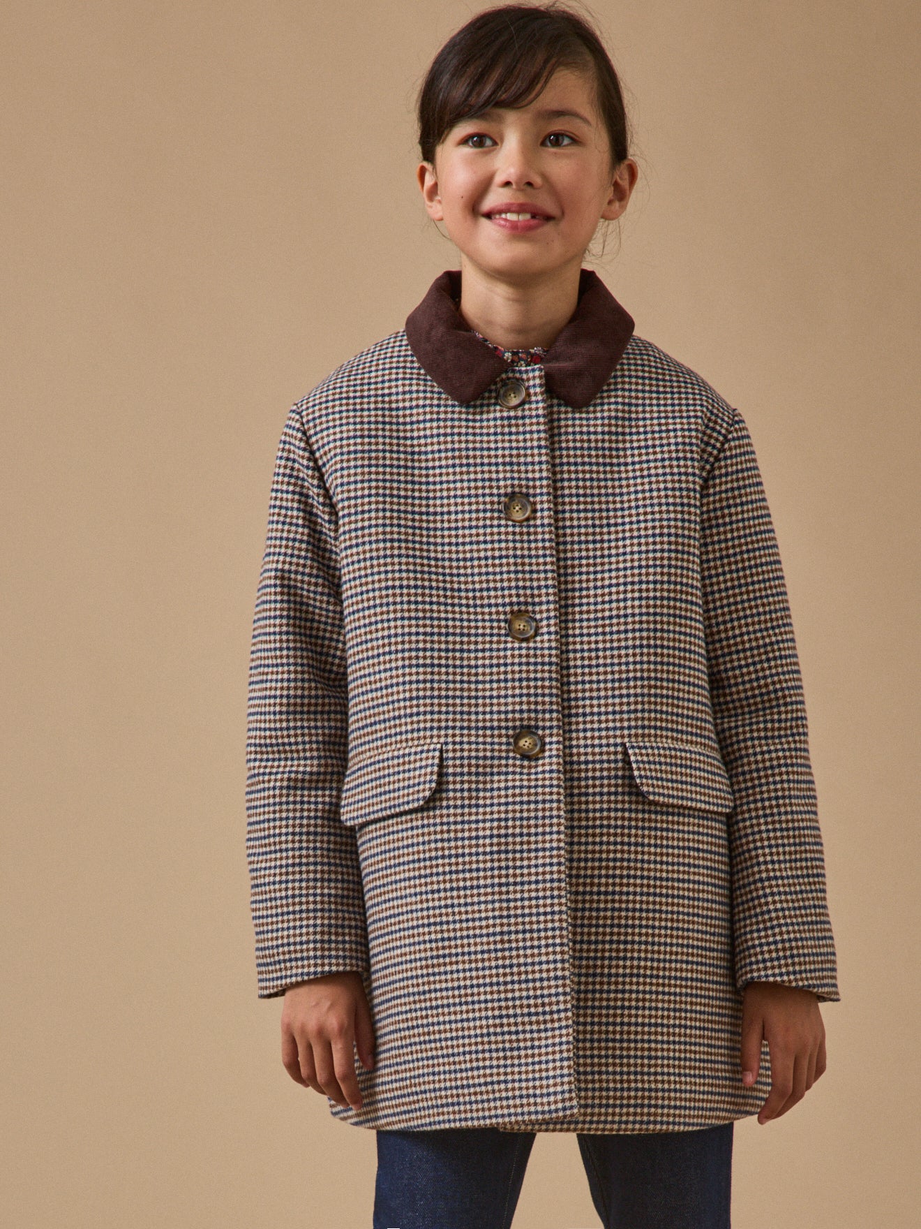 Manteau pied de poule Fille