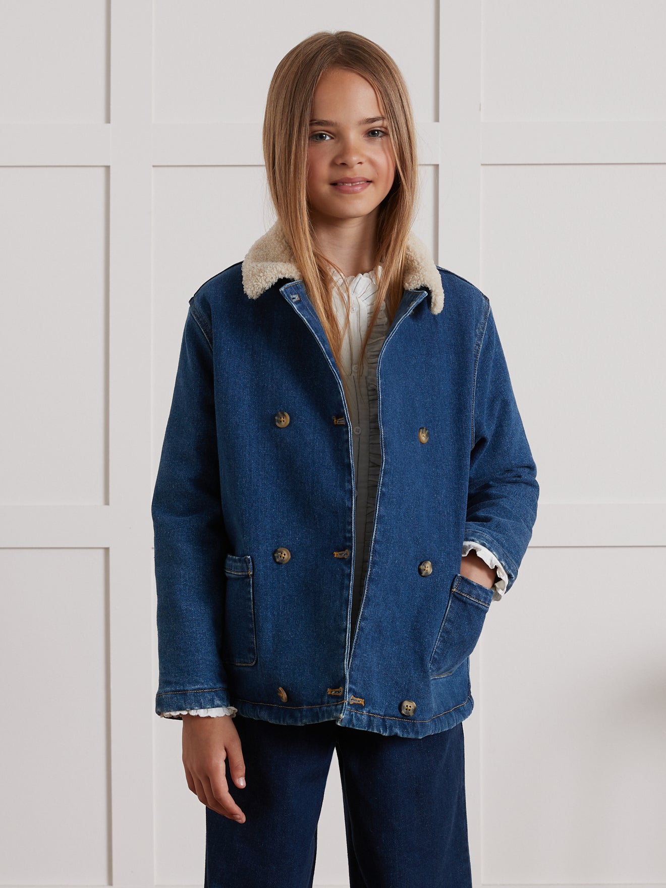 Veste en jean Fille doublée sherpa