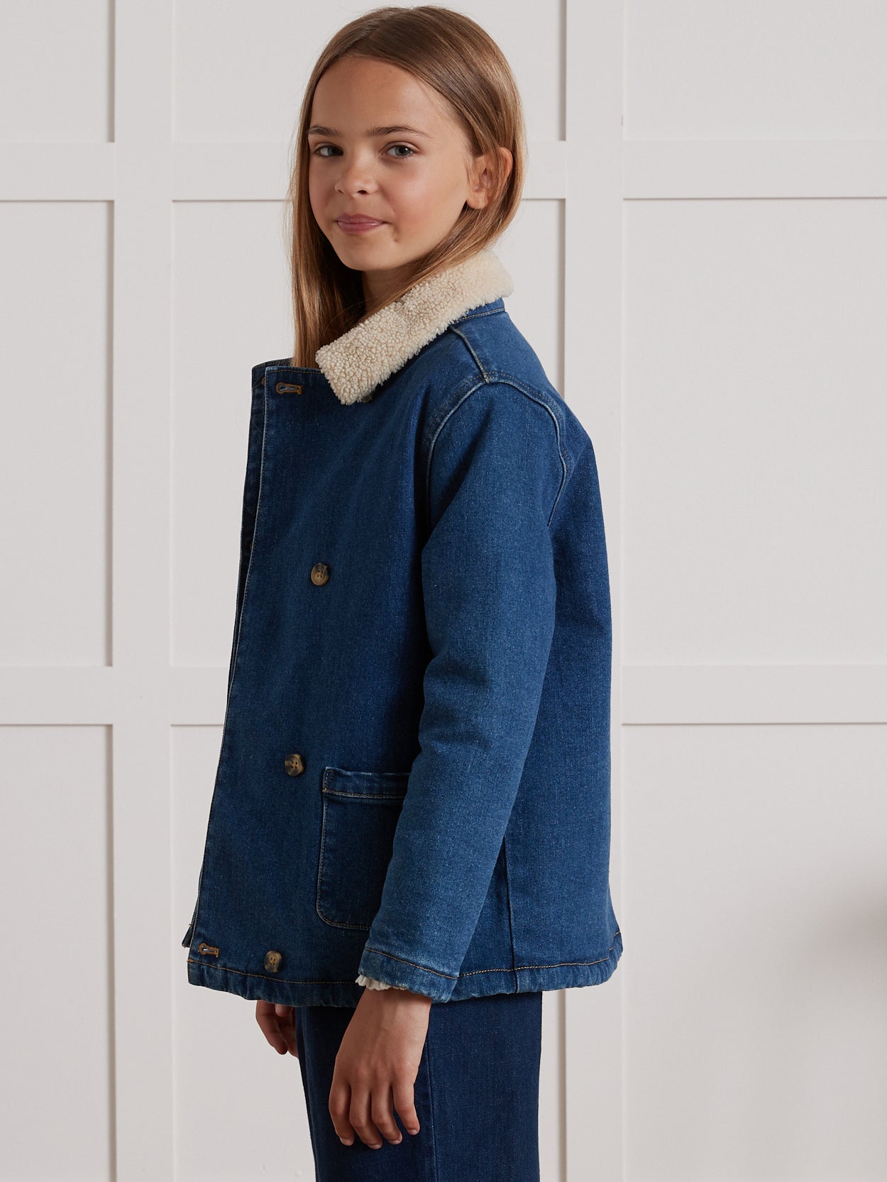 Veste en jean Fille doublée sherpa