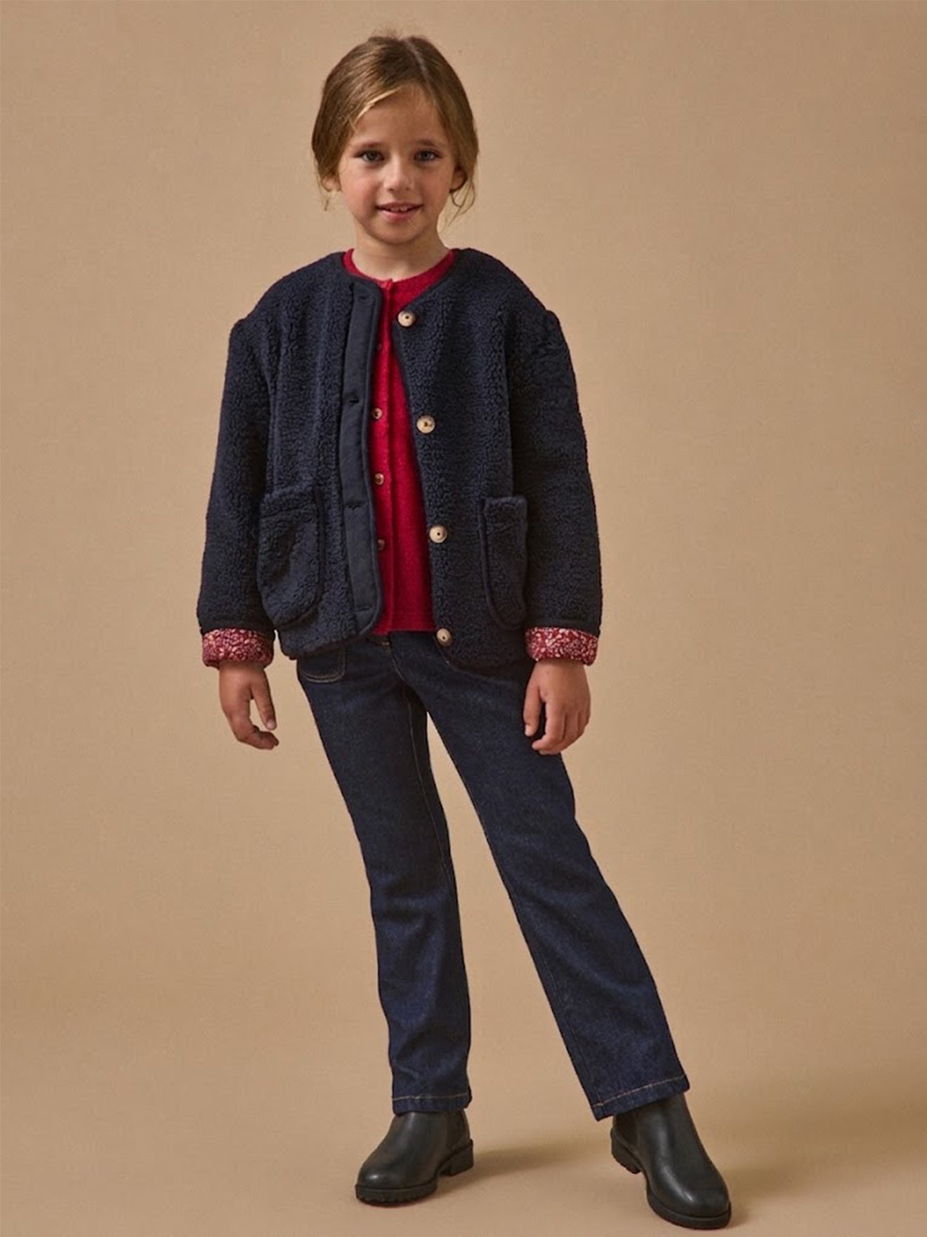 Veste en sherpa Fille