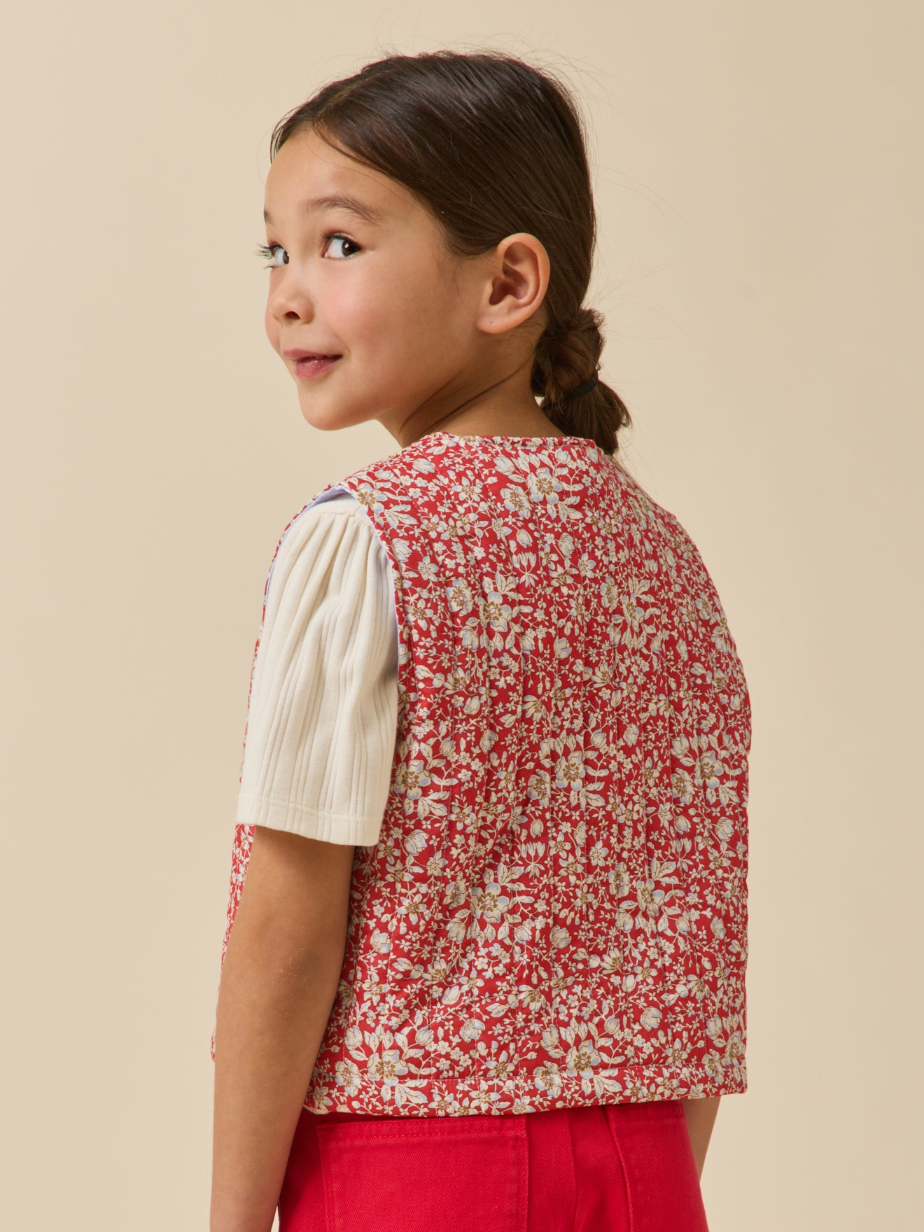 Veste sans manches matelassée Fille tissu Liberty