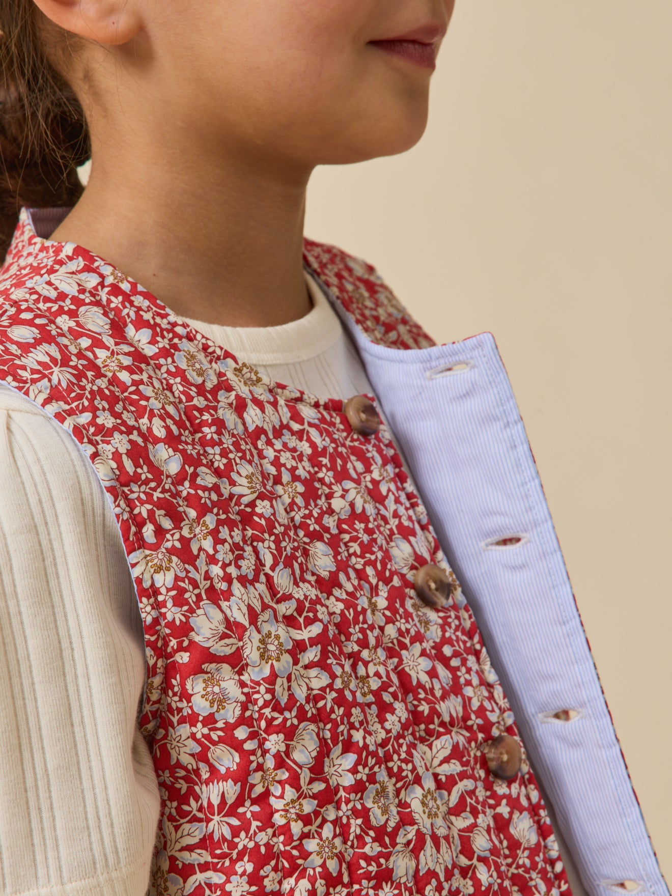 Veste sans manches matelassée Fille tissu Liberty