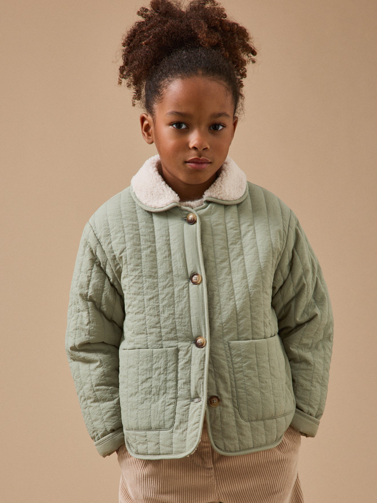 Veste matelassée col sherpa Fille