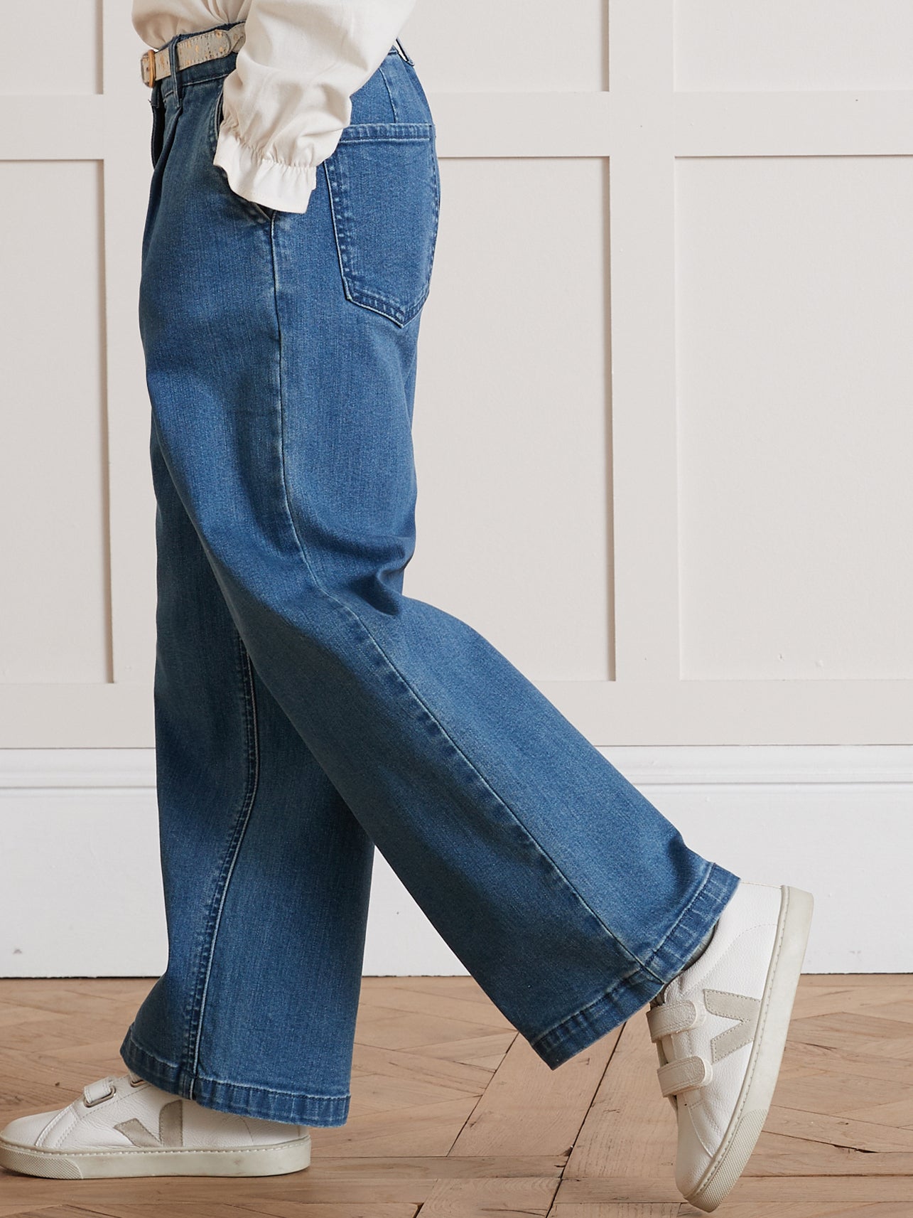 Pantalon large Fille en denim