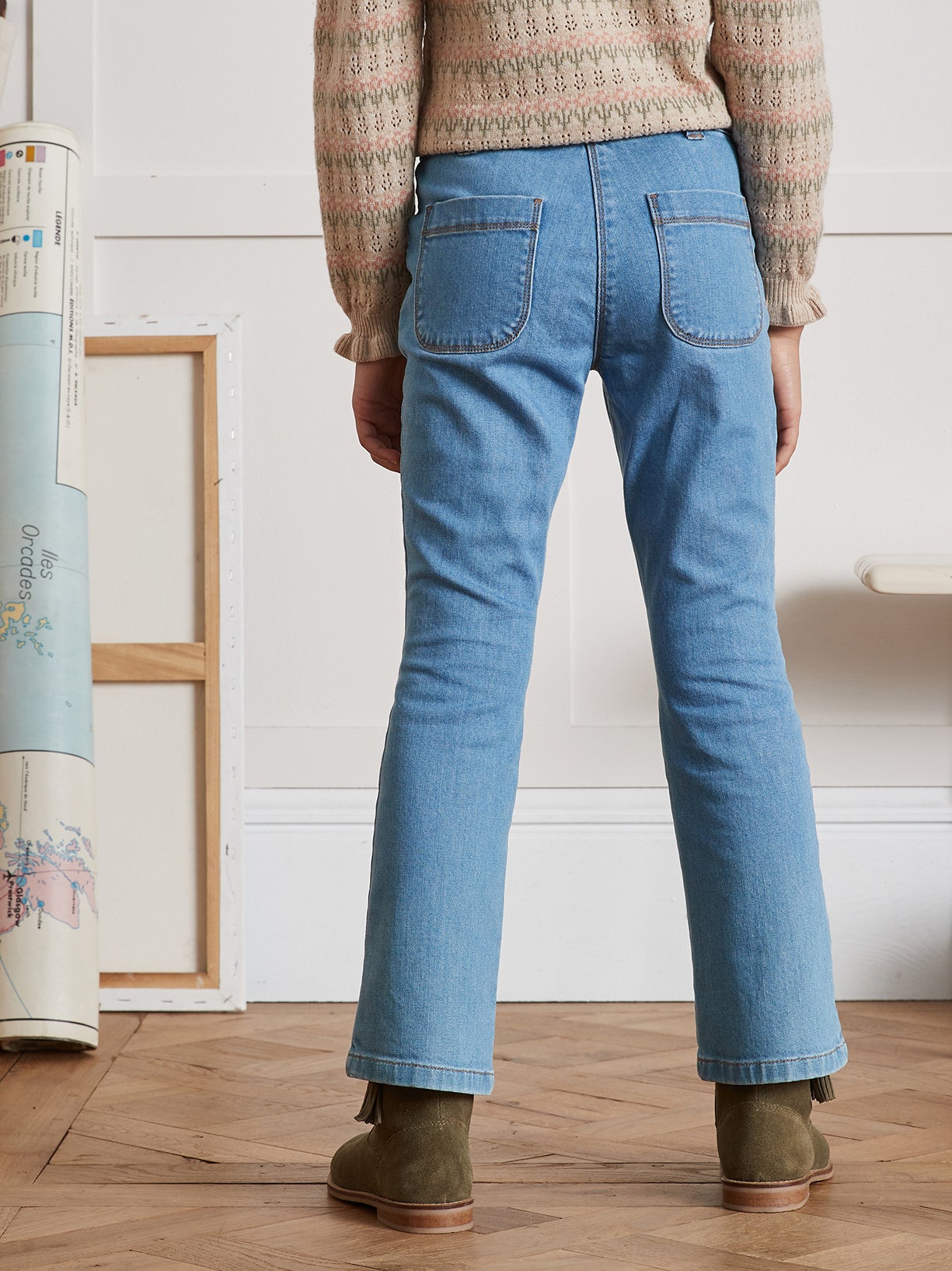 Pantalon flare Fille en denim