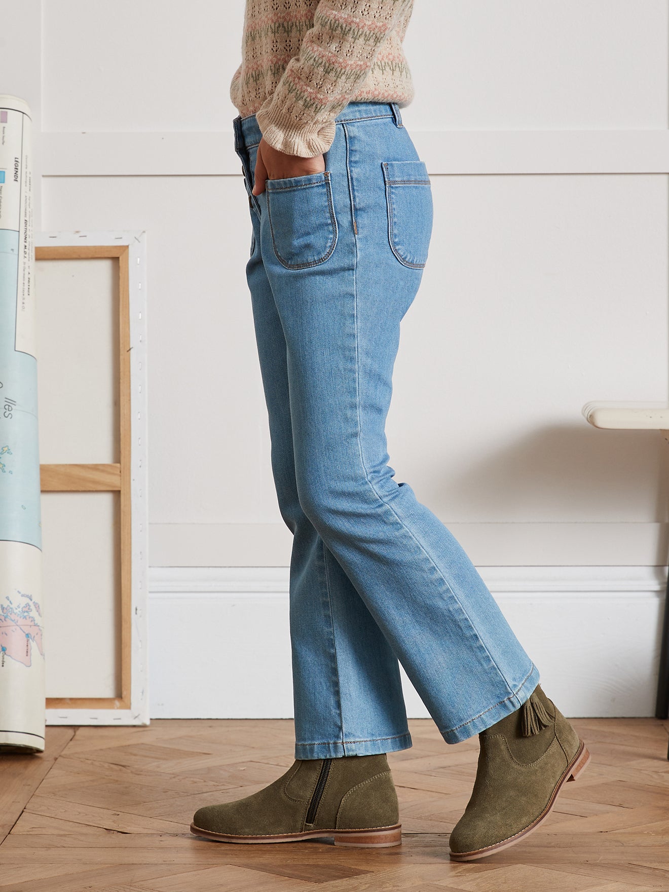 Pantalon flare Fille en denim