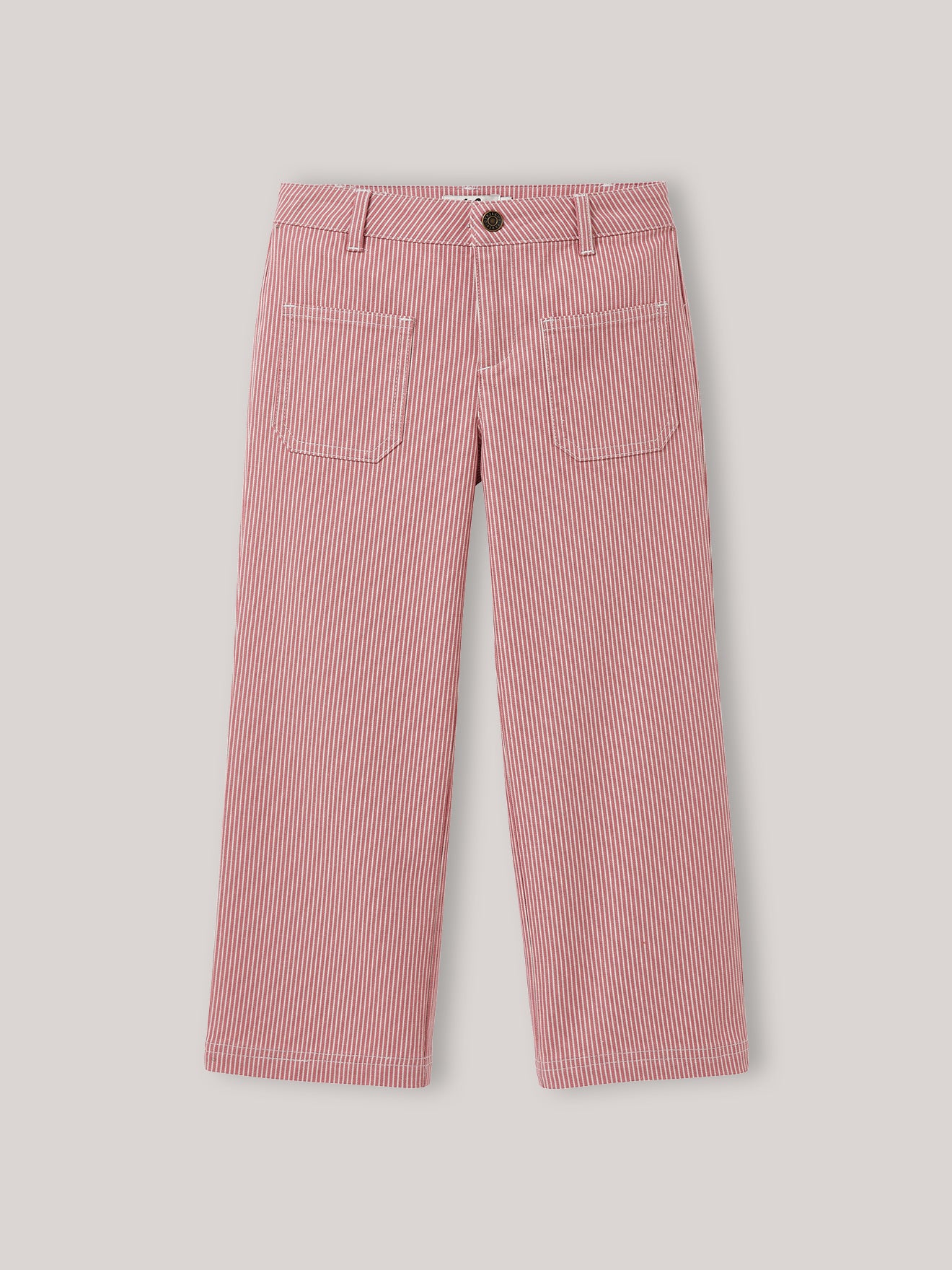 Pantalon droit Fille en denim rayé