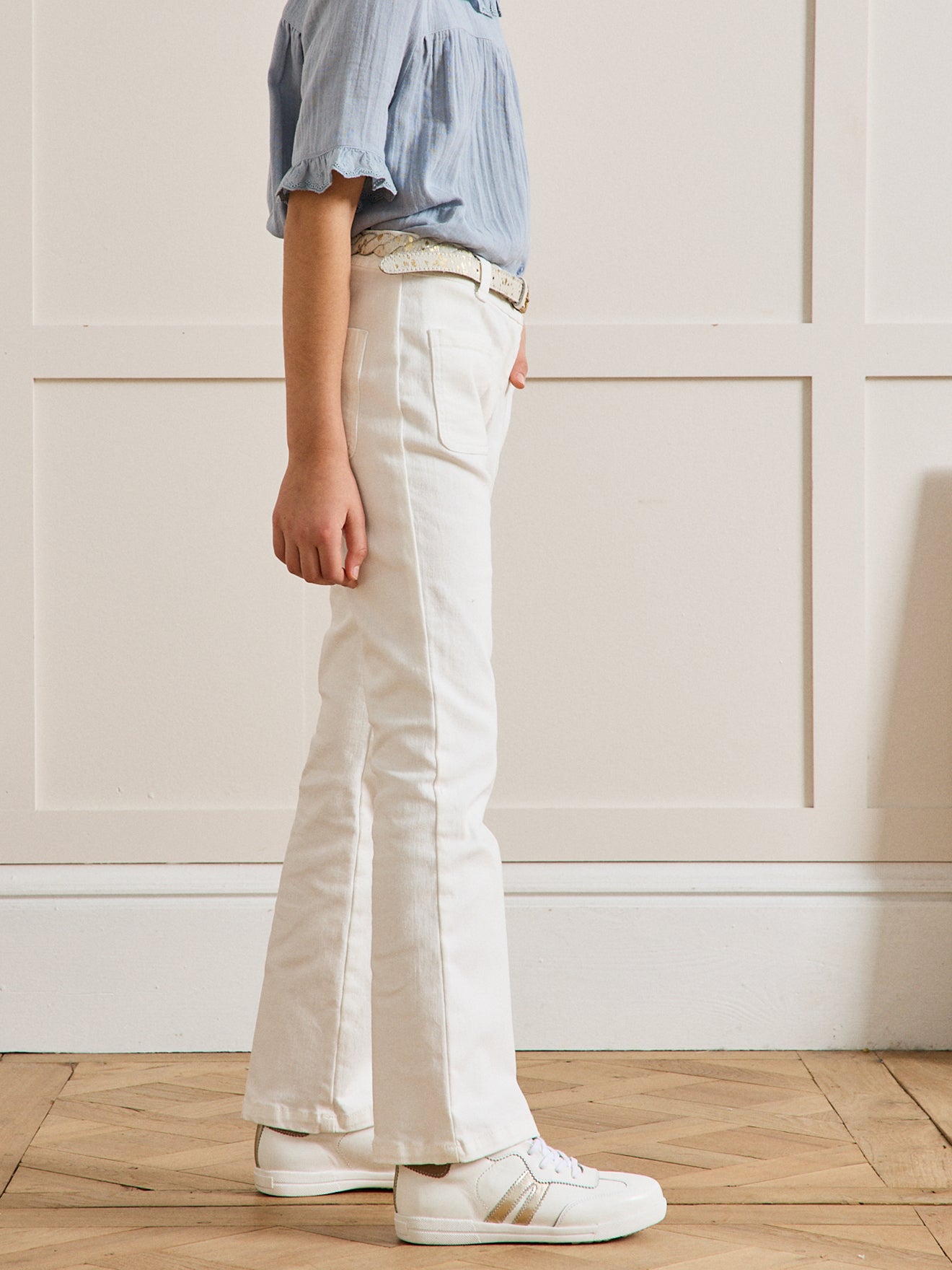 Pantalon flare Fille en twill