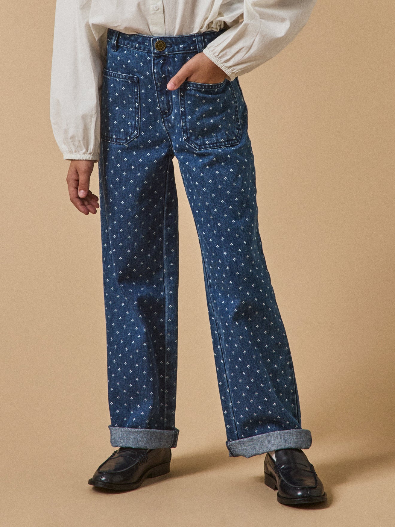 Jean droit fantaisie Fille