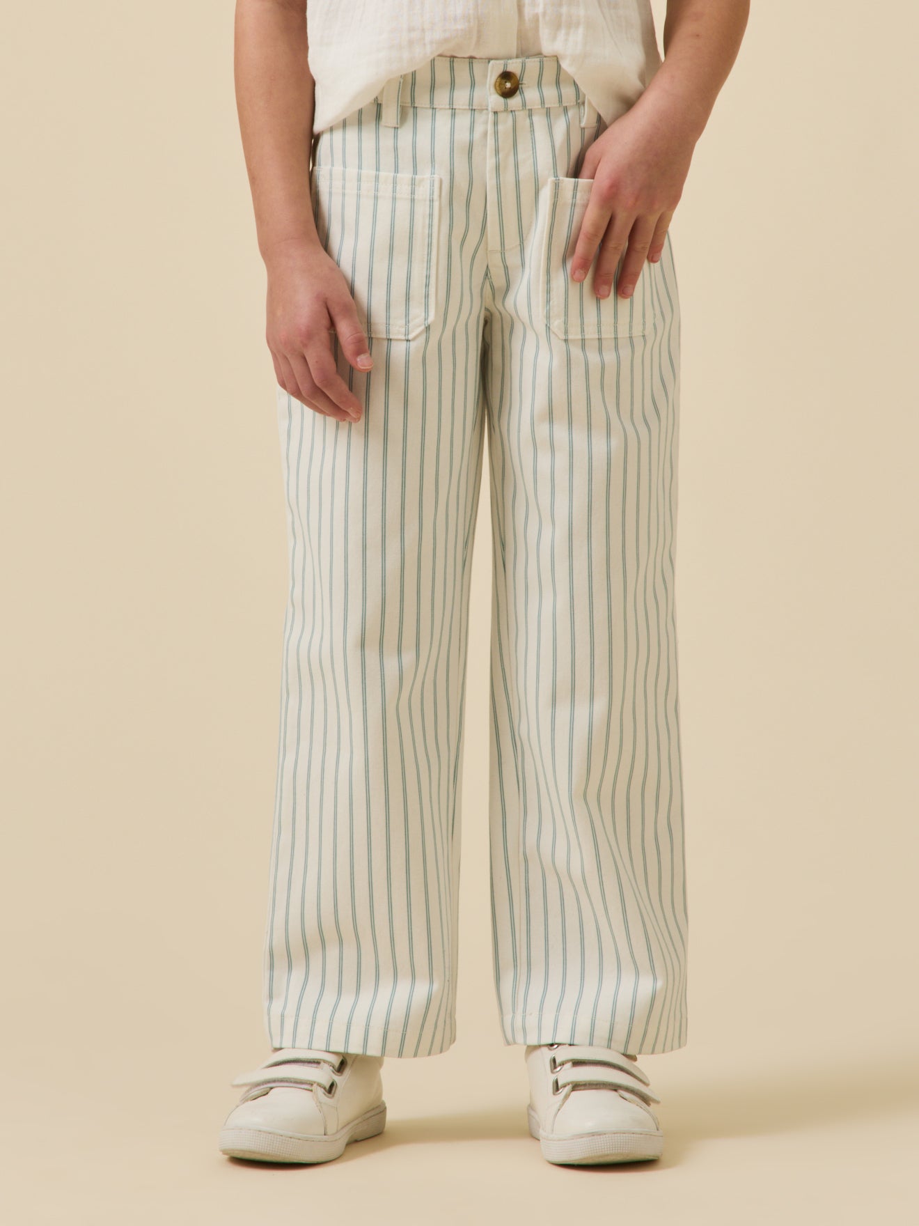 Pantalon en denim rayé Fille