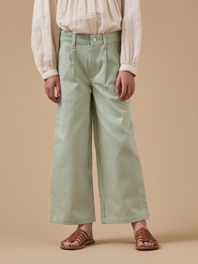 Pantalon large rayé Fille