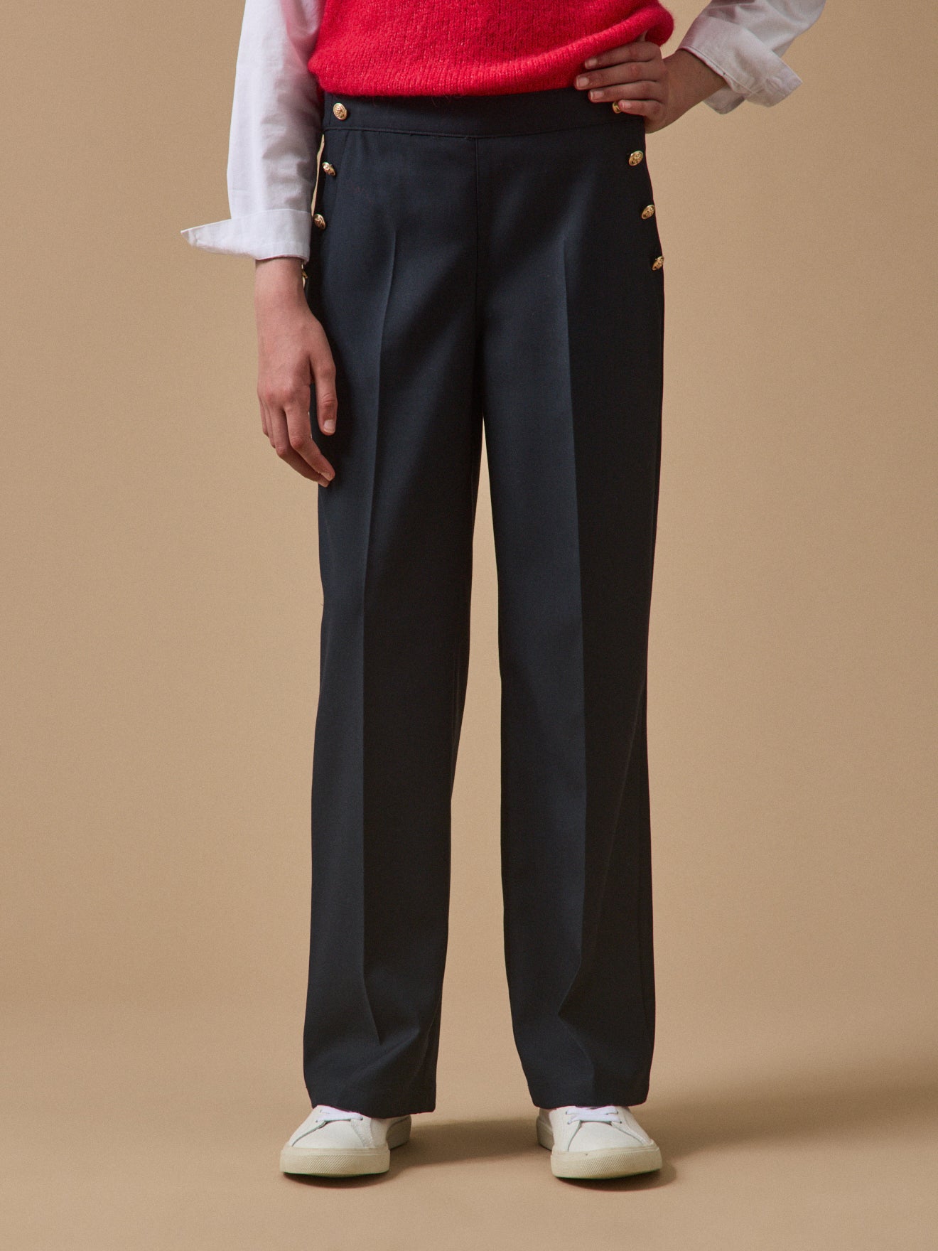 Pantalon large à pont Fille