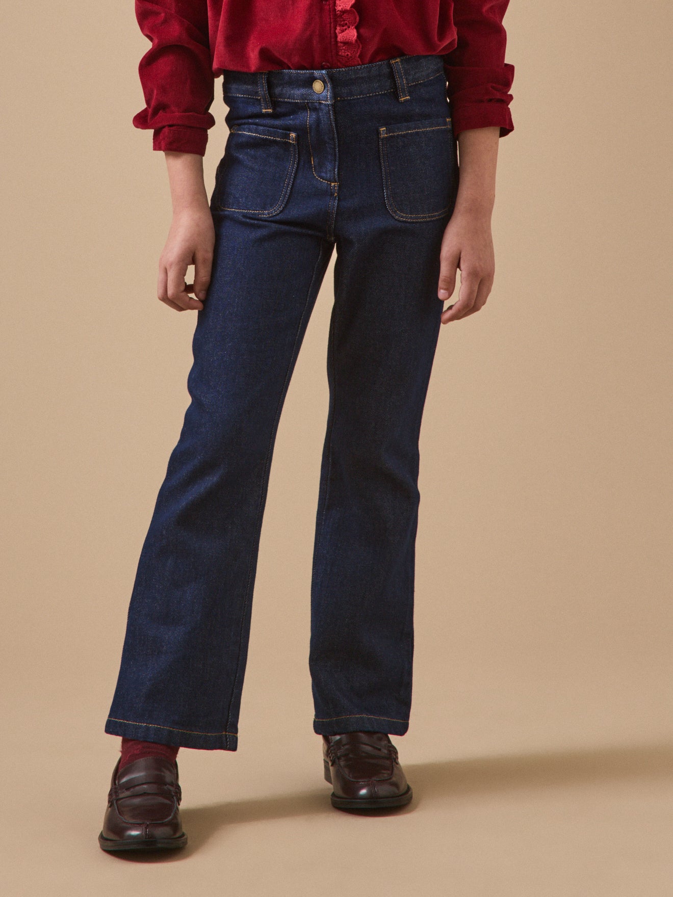 Pantalon flare Fille denim