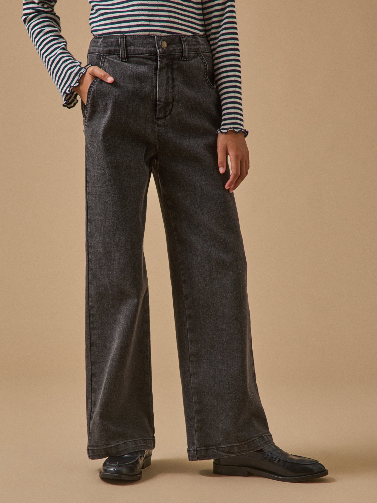 Pantalon large en denim Fille