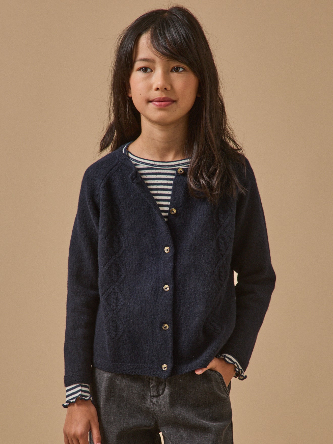 Cardigan Fille en laine mérinos