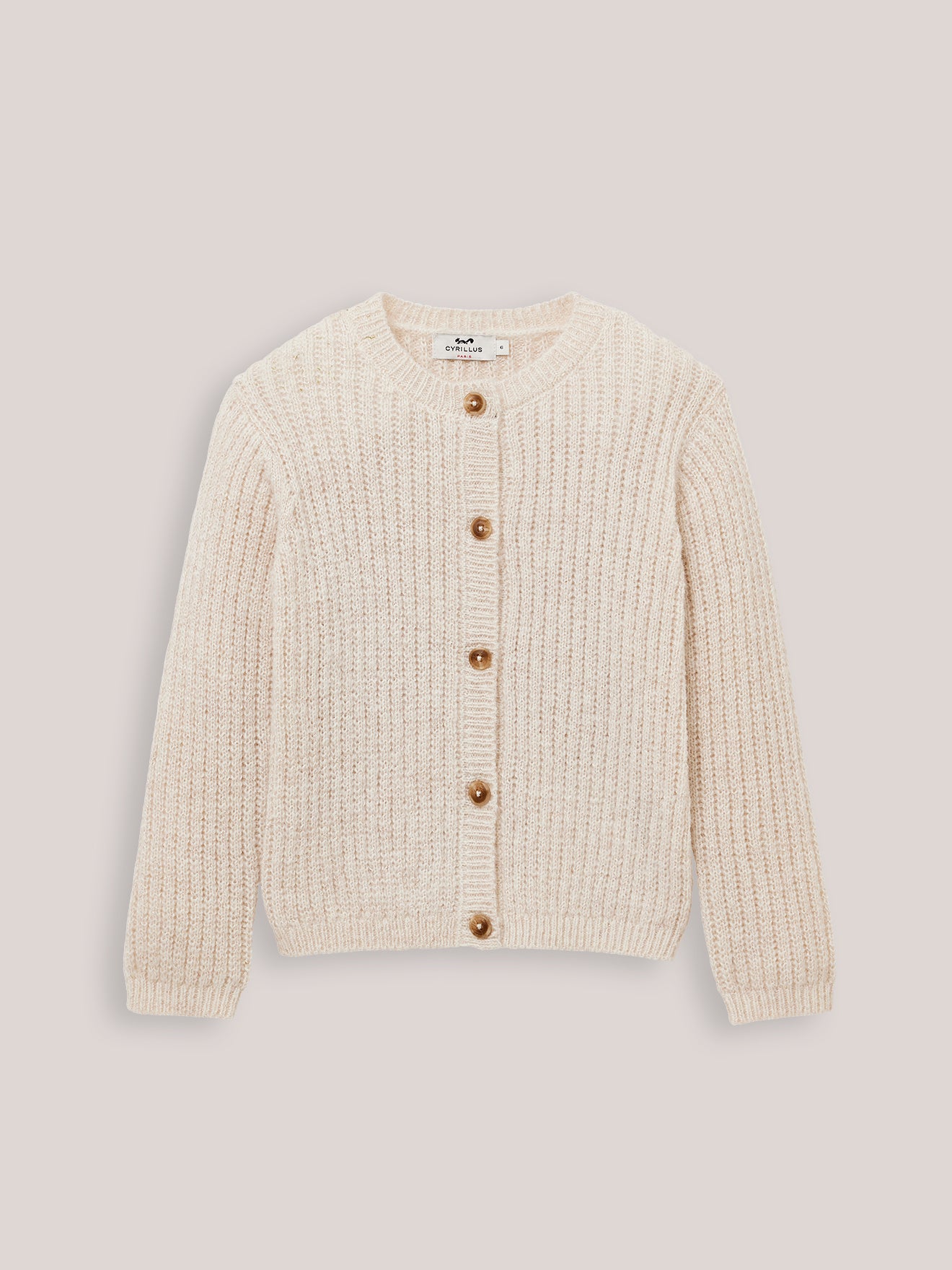 Cardigan Fille avec mohair et fils métallisés