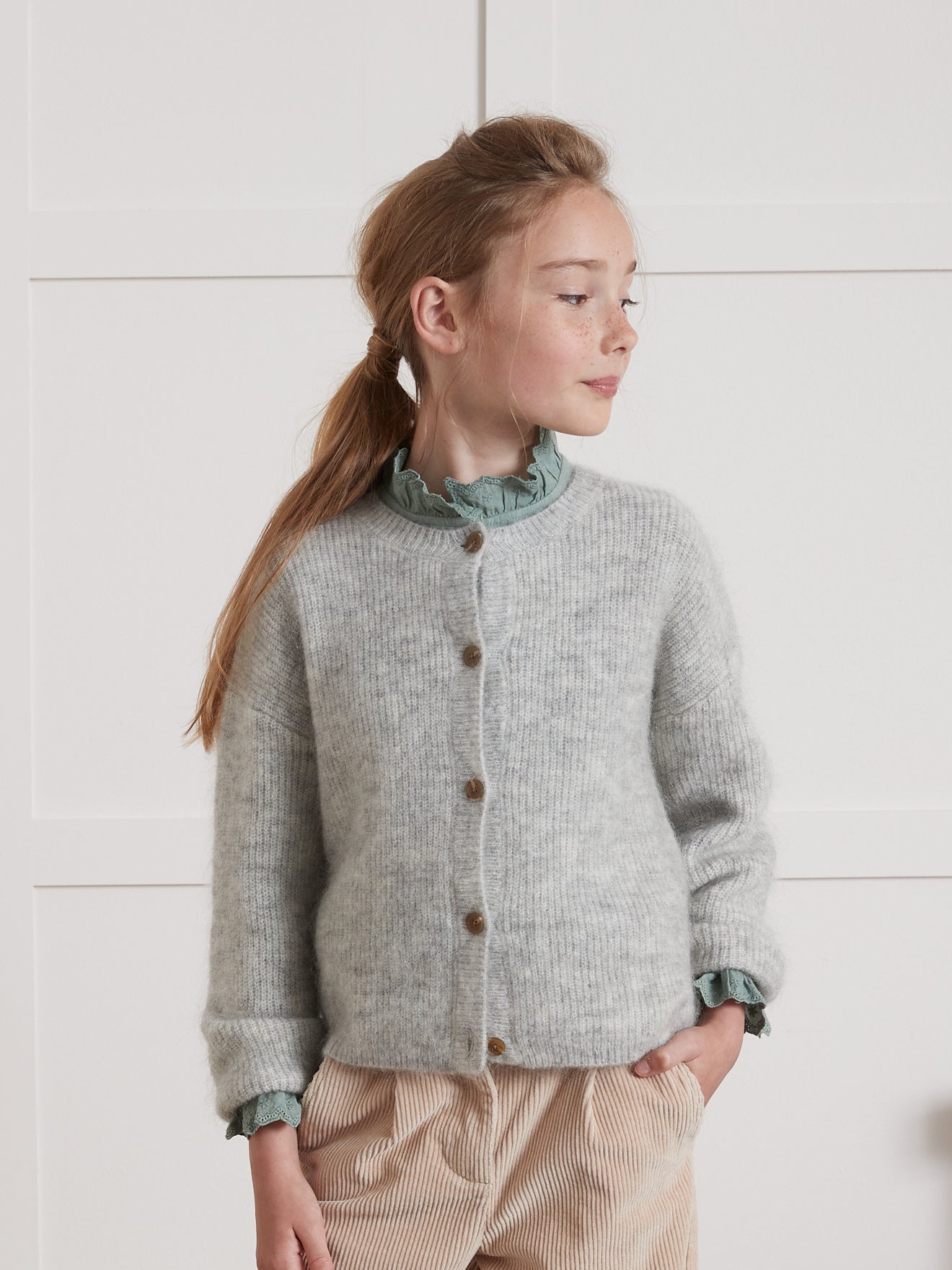 Cardigan Fille avec laine et mohair