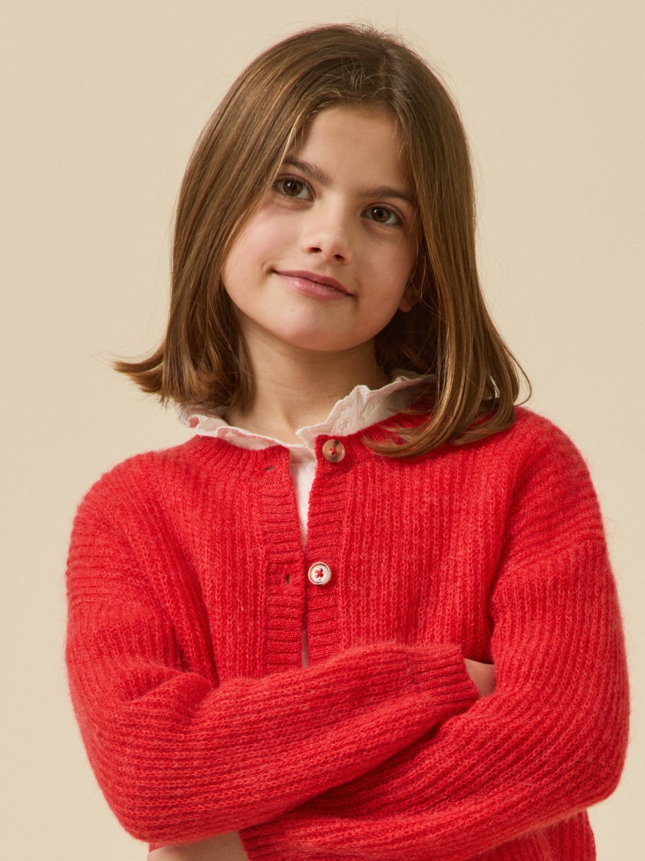 Cardigan Fille avec laine et mohair