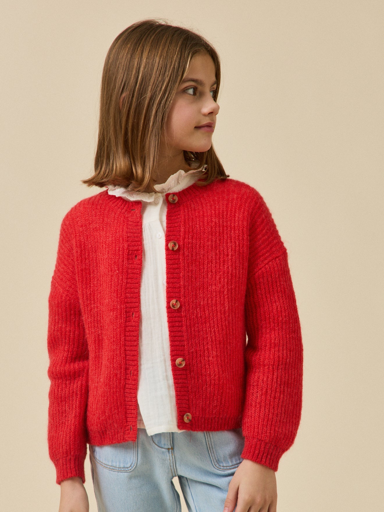 Cardigan Fille avec laine et mohair