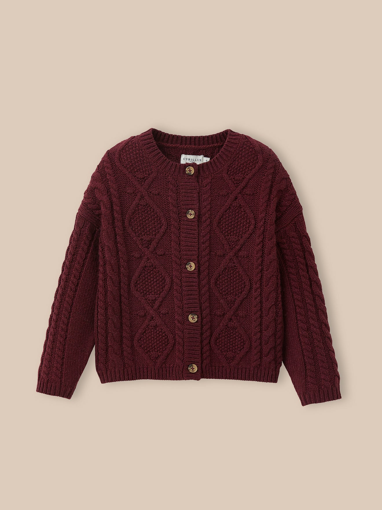 Cardigan à torsades Fille laine RWS