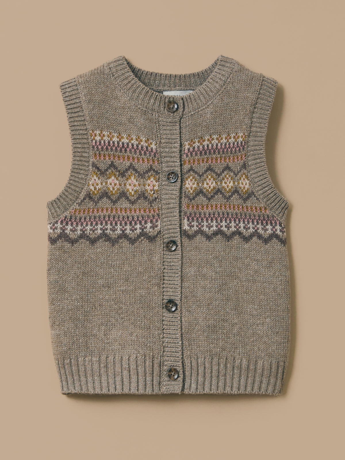 Cardigan jacquard sans manches Fille