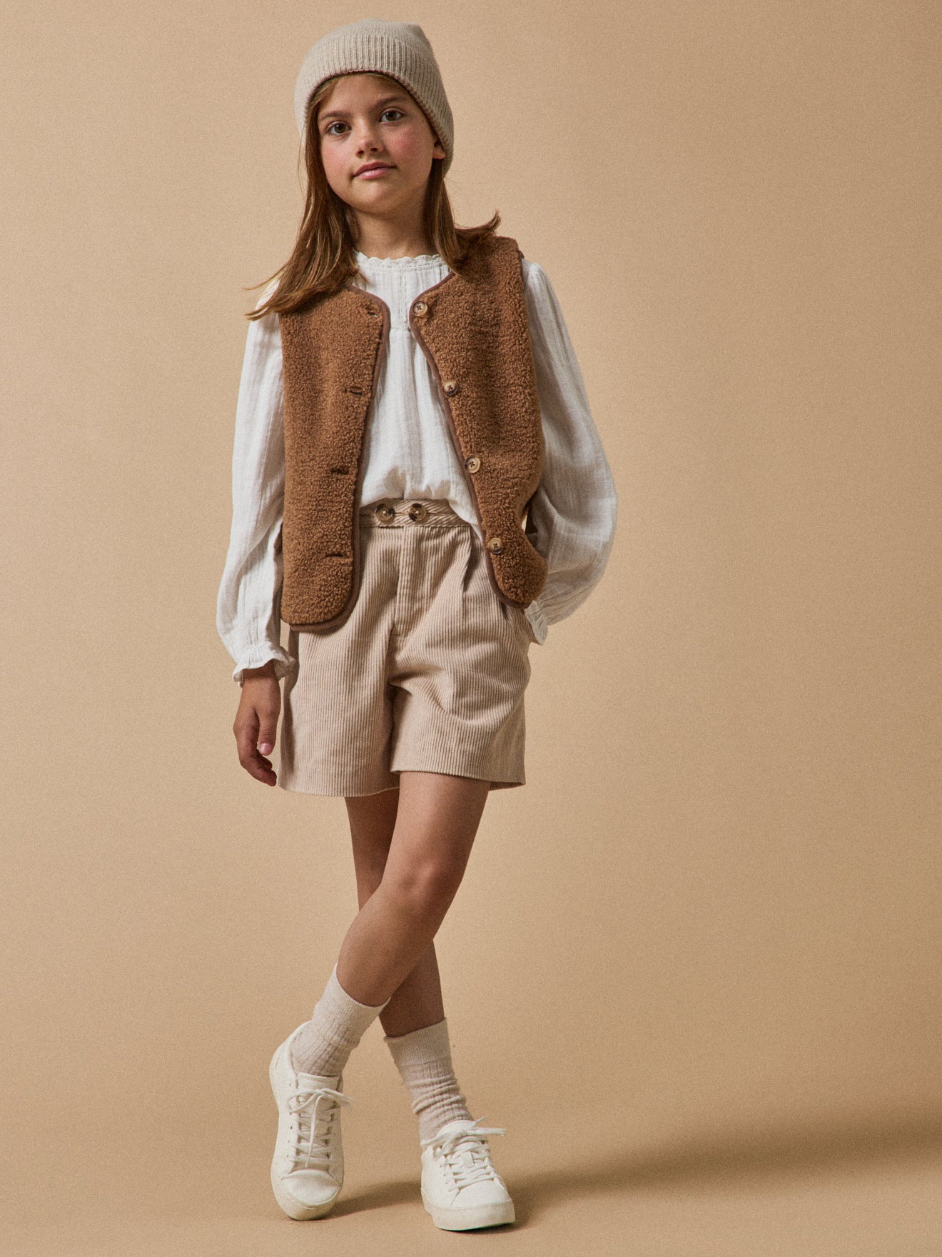 Short velours taille haute Fille