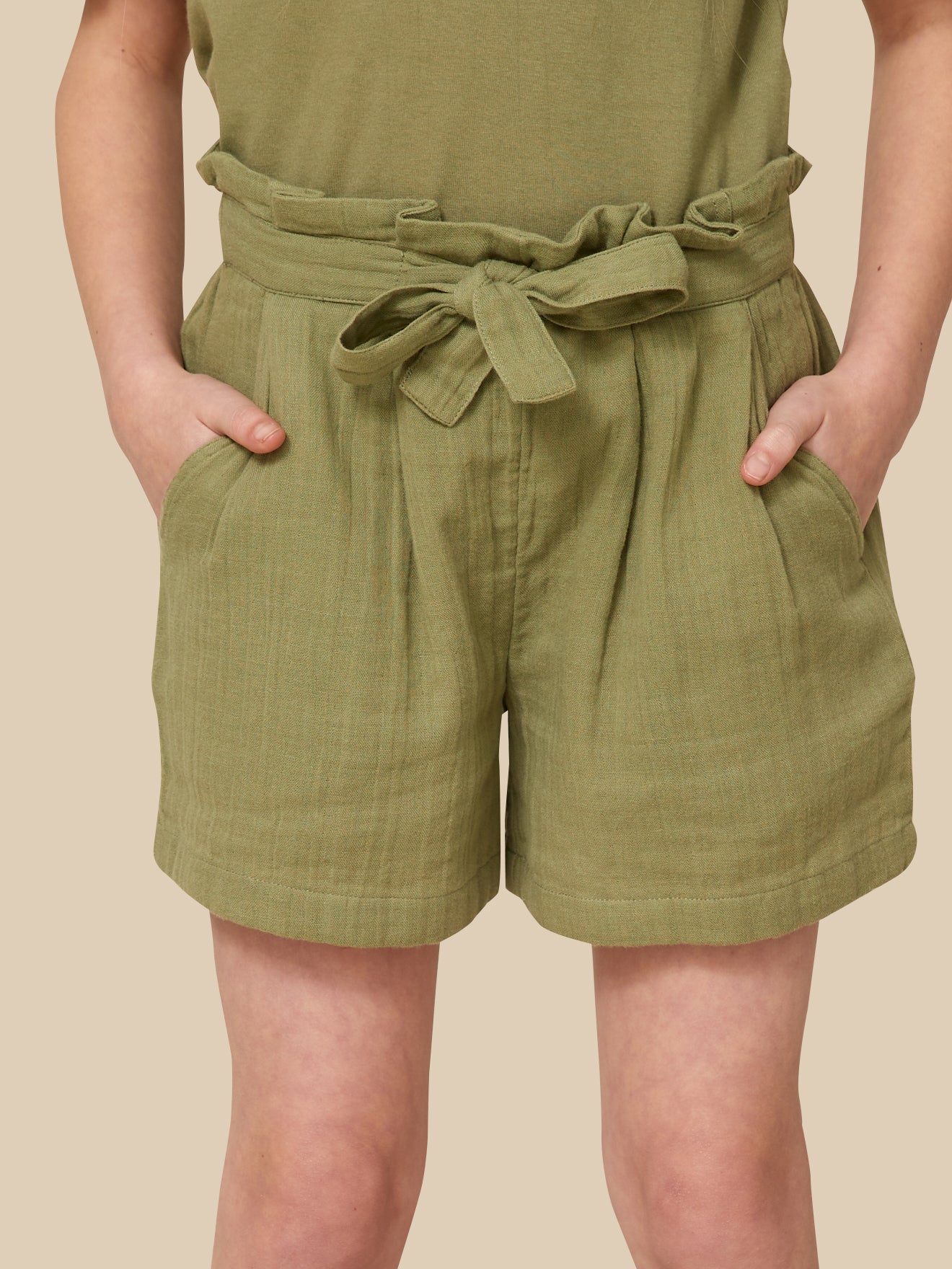 Short Fille en gaze de coton biologique