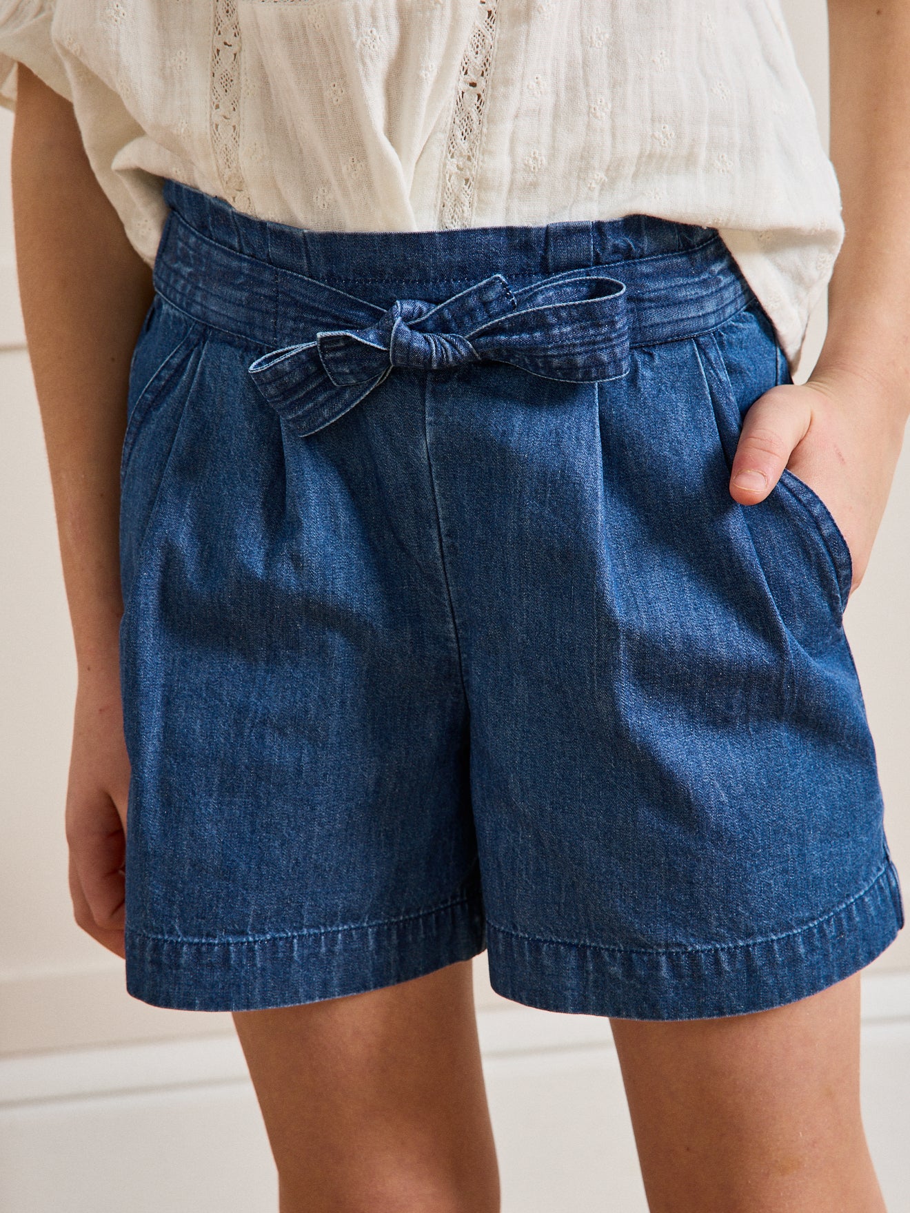 Short Fille en denim light