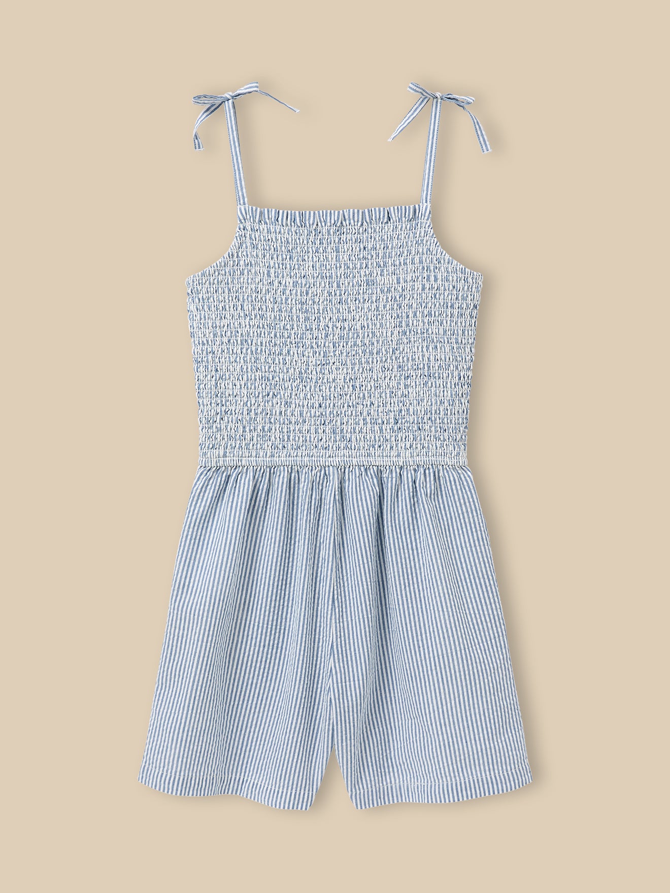 Combishort en seersucker Fille