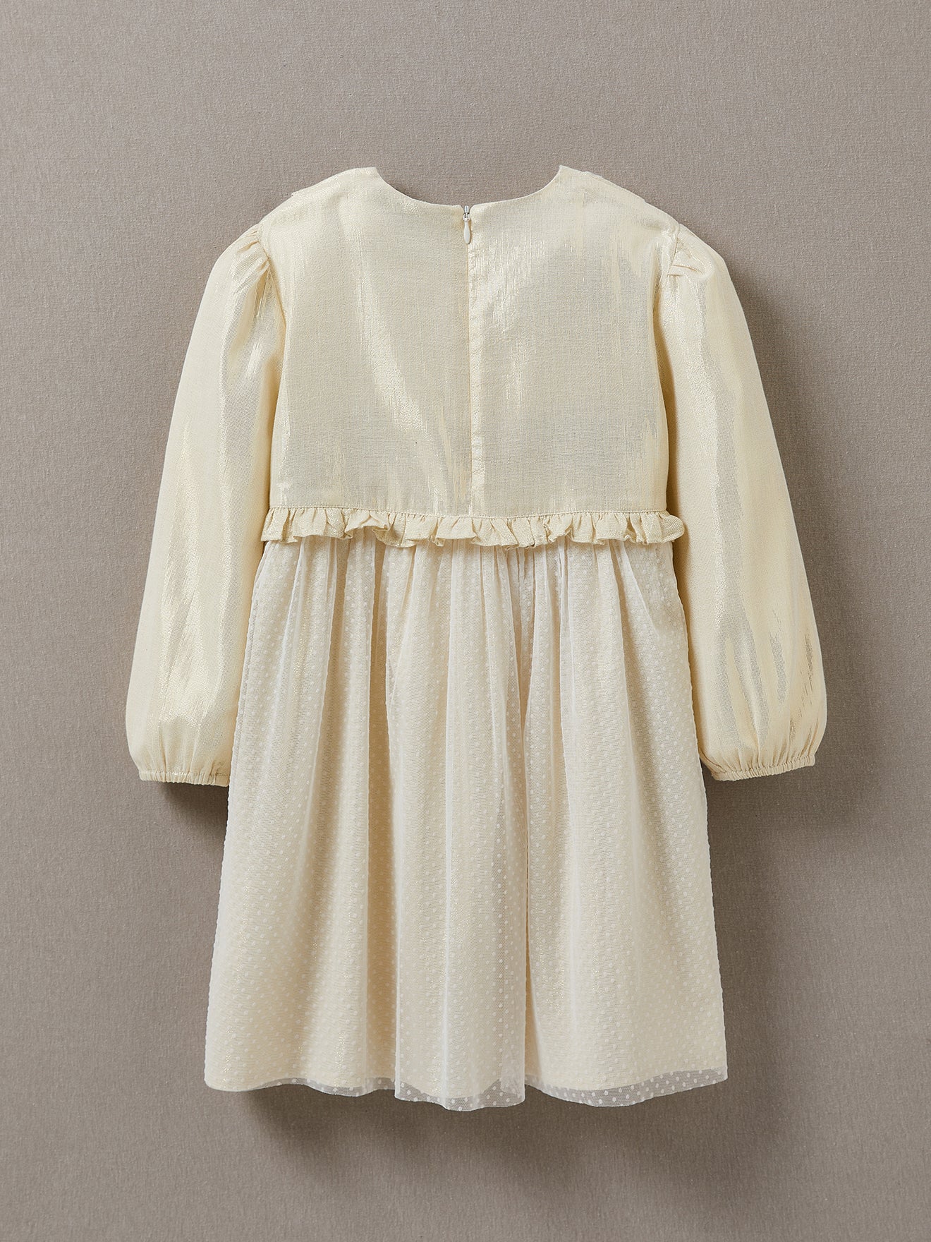 Robe dorée à volants Fille