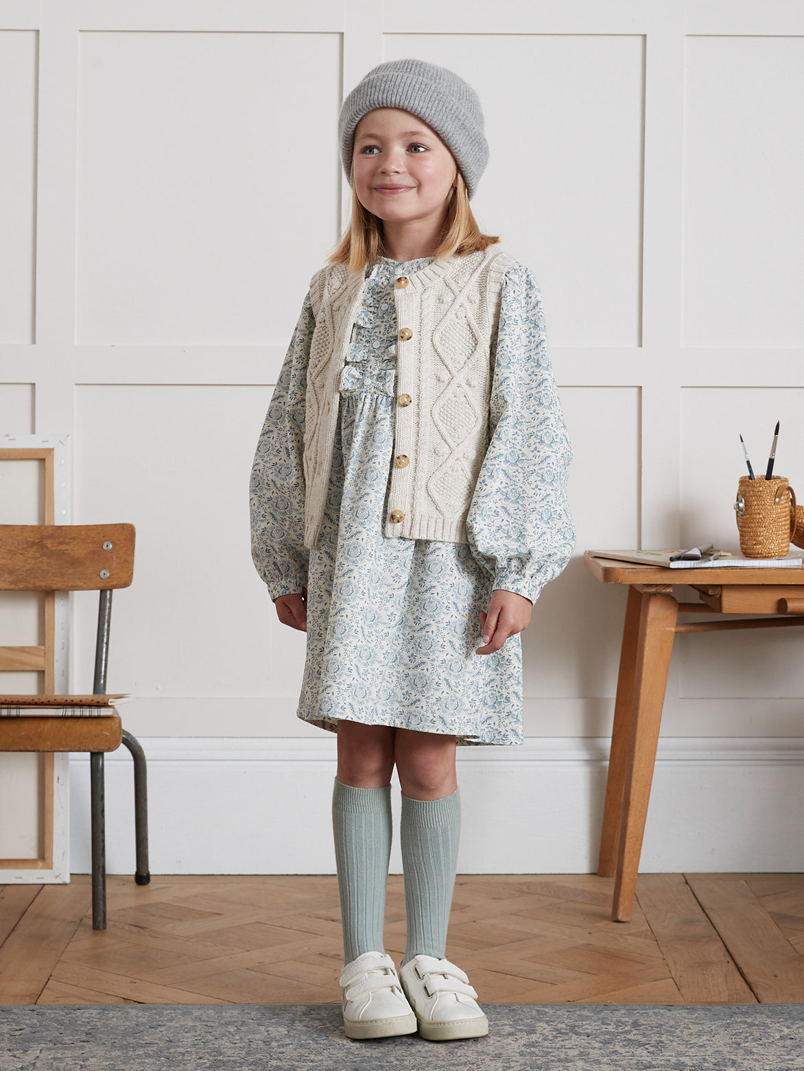 Robe en crêpe Fille imprimé Géraldine