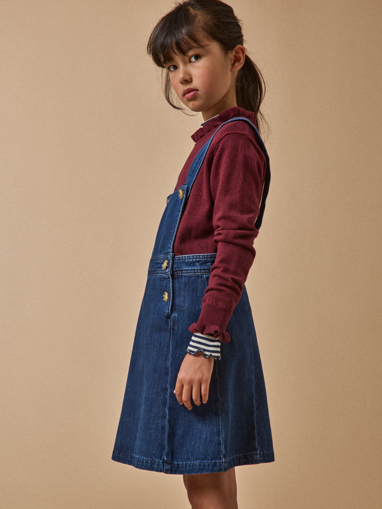Robe tablier en denim Fille Cyrillus FR - Main Image