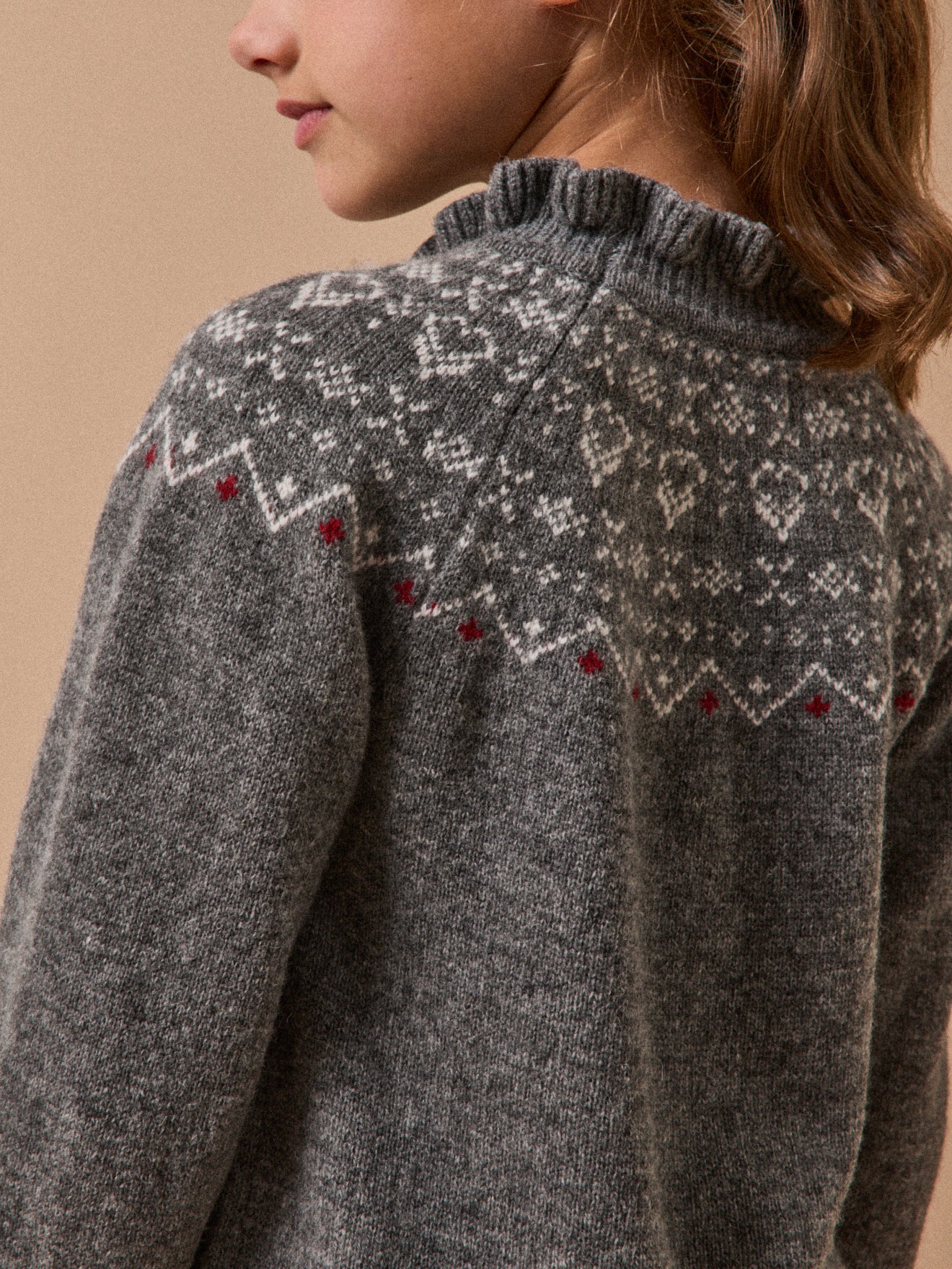 Robe jacquard en laine Fille