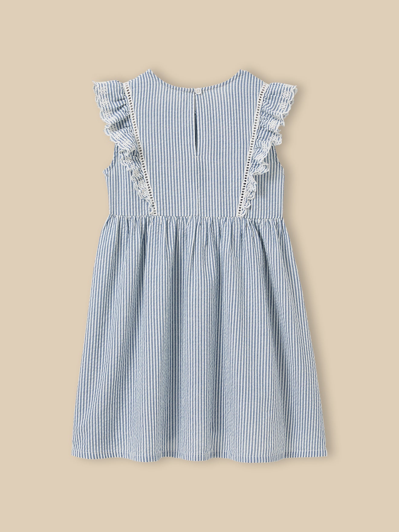 Robe rayée en seersucker Fille