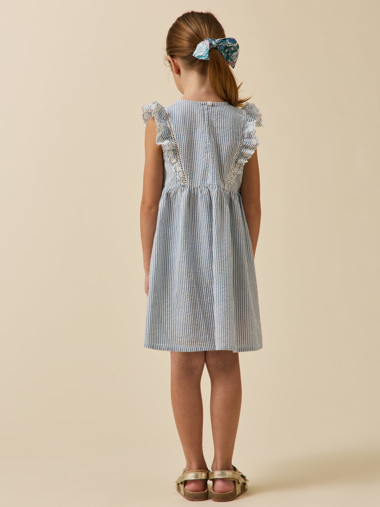 Robe rayée en seersucker Fille