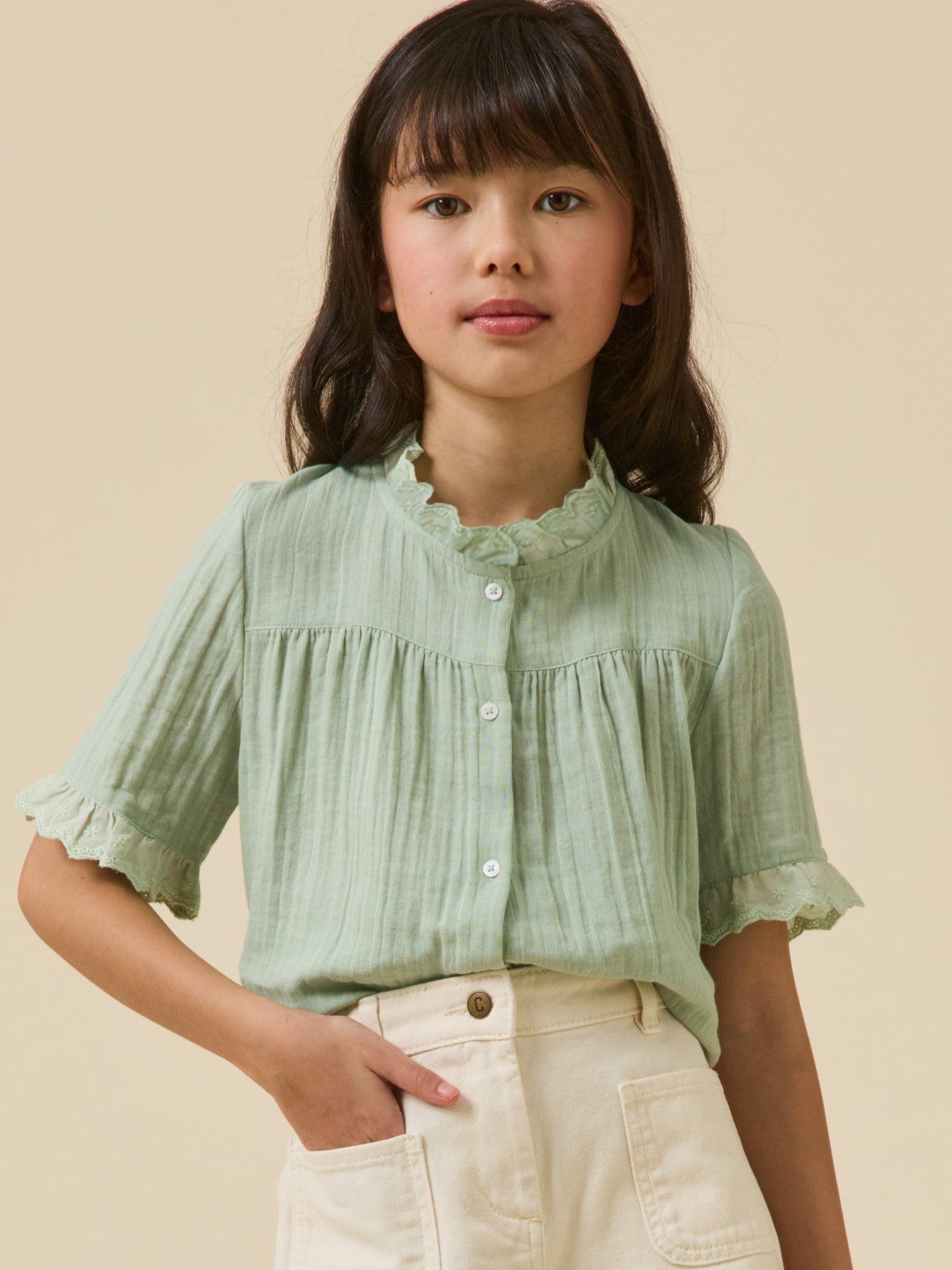 Chemise Fille en gaze - Coton biologique