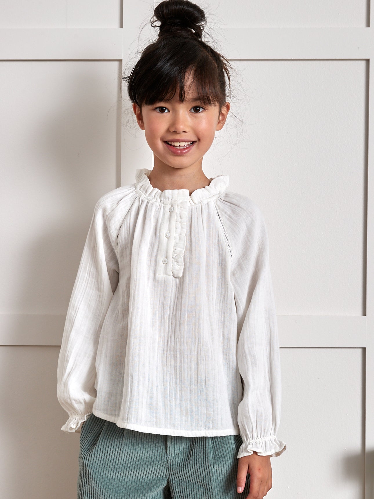 Blouse Fille en gaze de coton