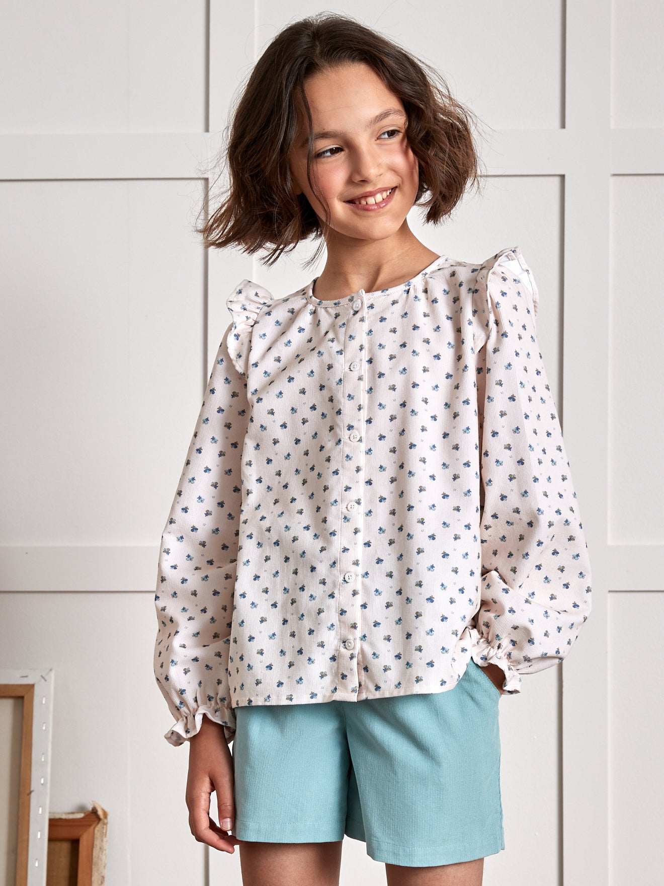 Chemise ample en velours Fille imprimé Emily