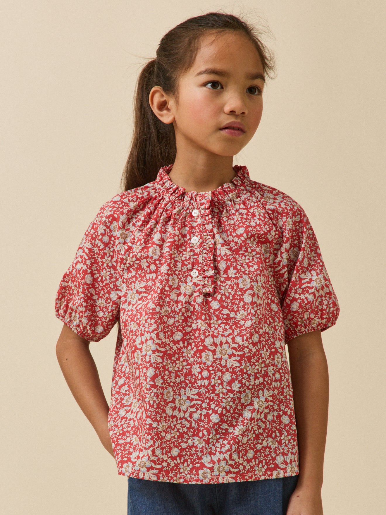 Blouse péplum en lin mélangé - Noir/fleuri - Ladies | H&M CA Blouse péplum en lin mélangé - Noir/fleuri - Ladies | H&M CA