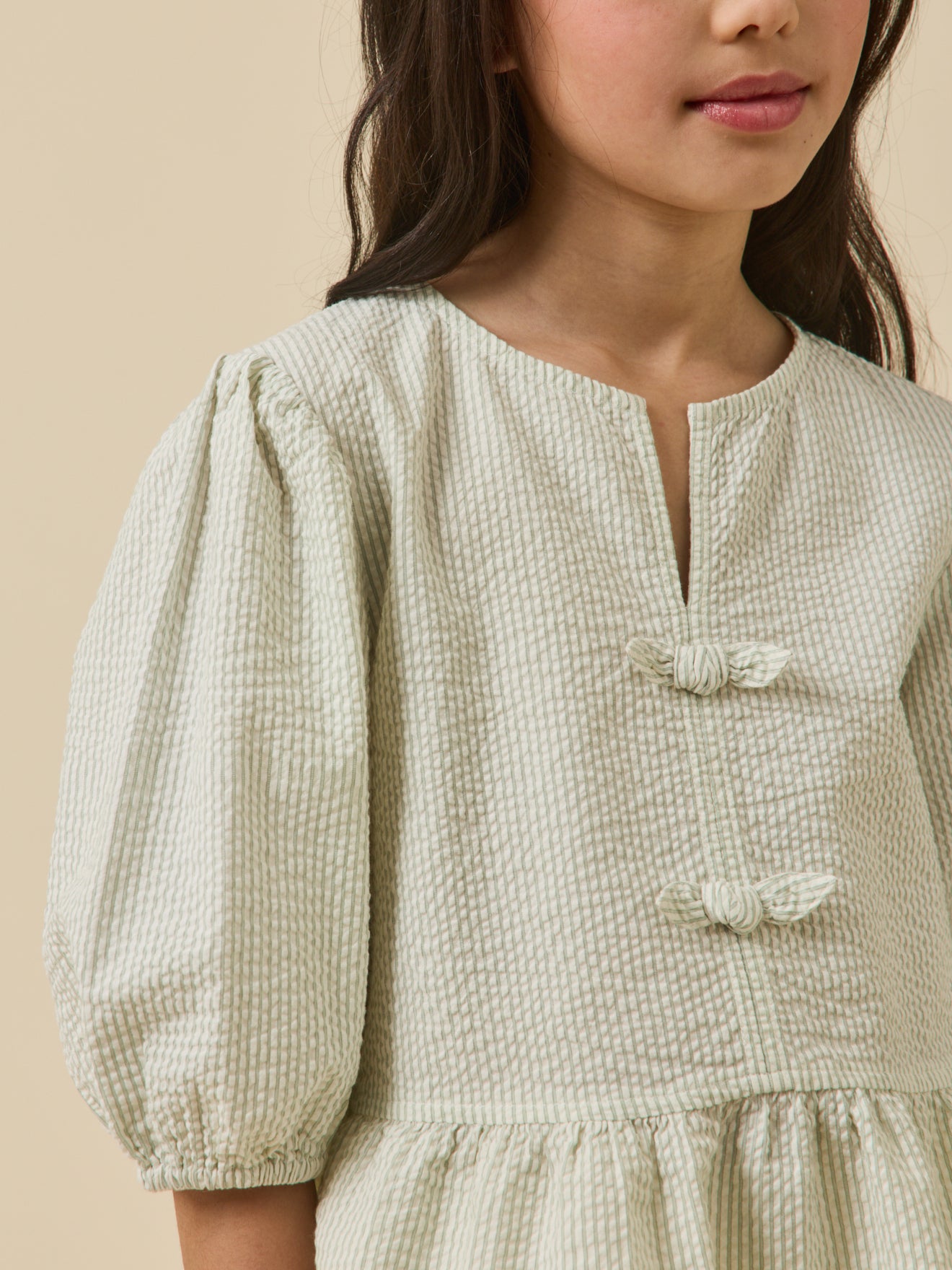 Blouse rayée en seersucker Fille