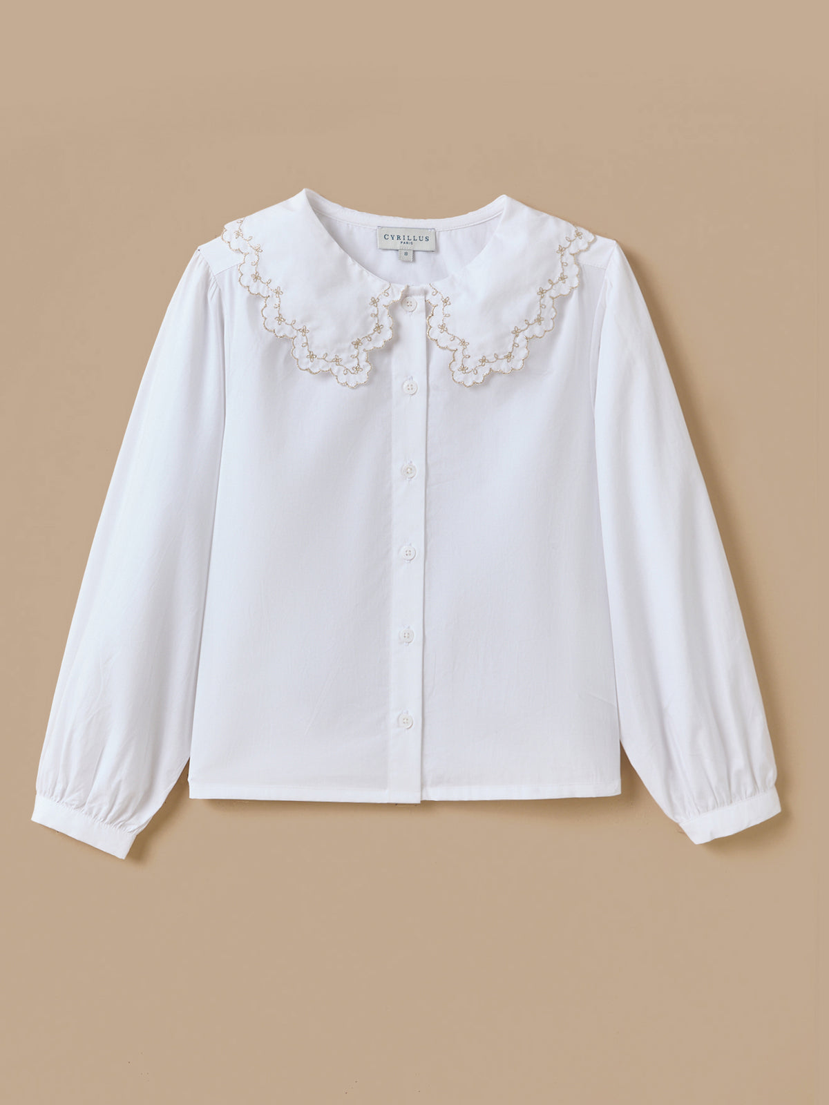 Chemise grand col brodé Fille