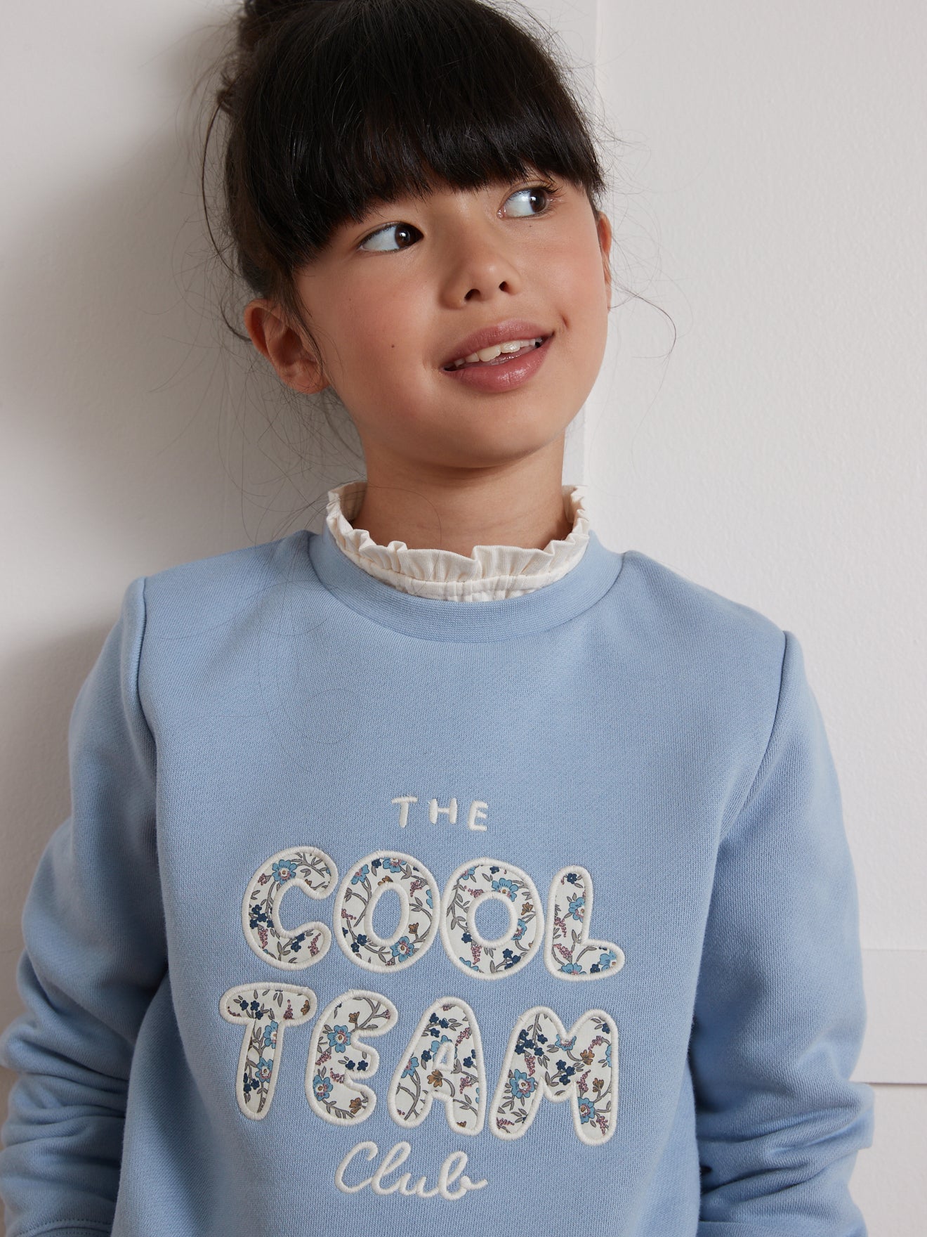 Sweat Cool Team Fille tissu Liberty - Coton biologique