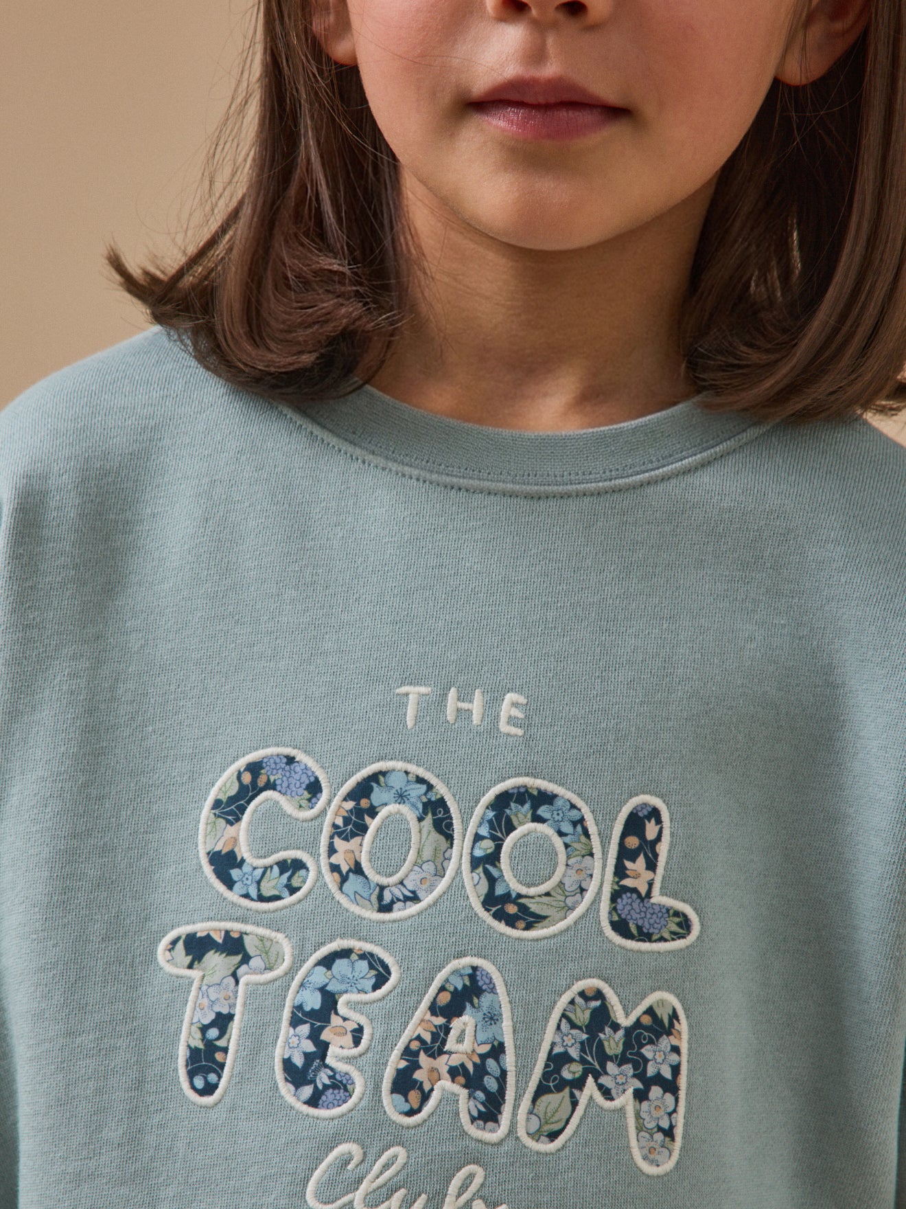 Sweat Cool Team Fille tissu Liberty - Coton biologique