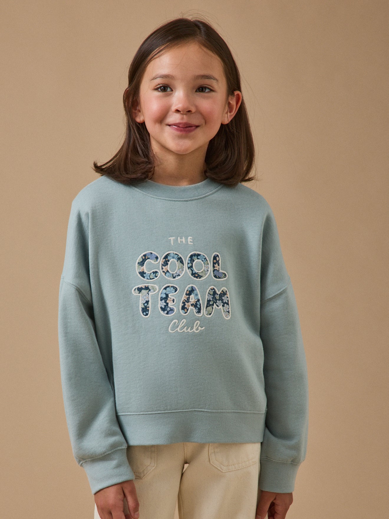 Sweat Cool Team Fille tissu Liberty - Coton biologique
