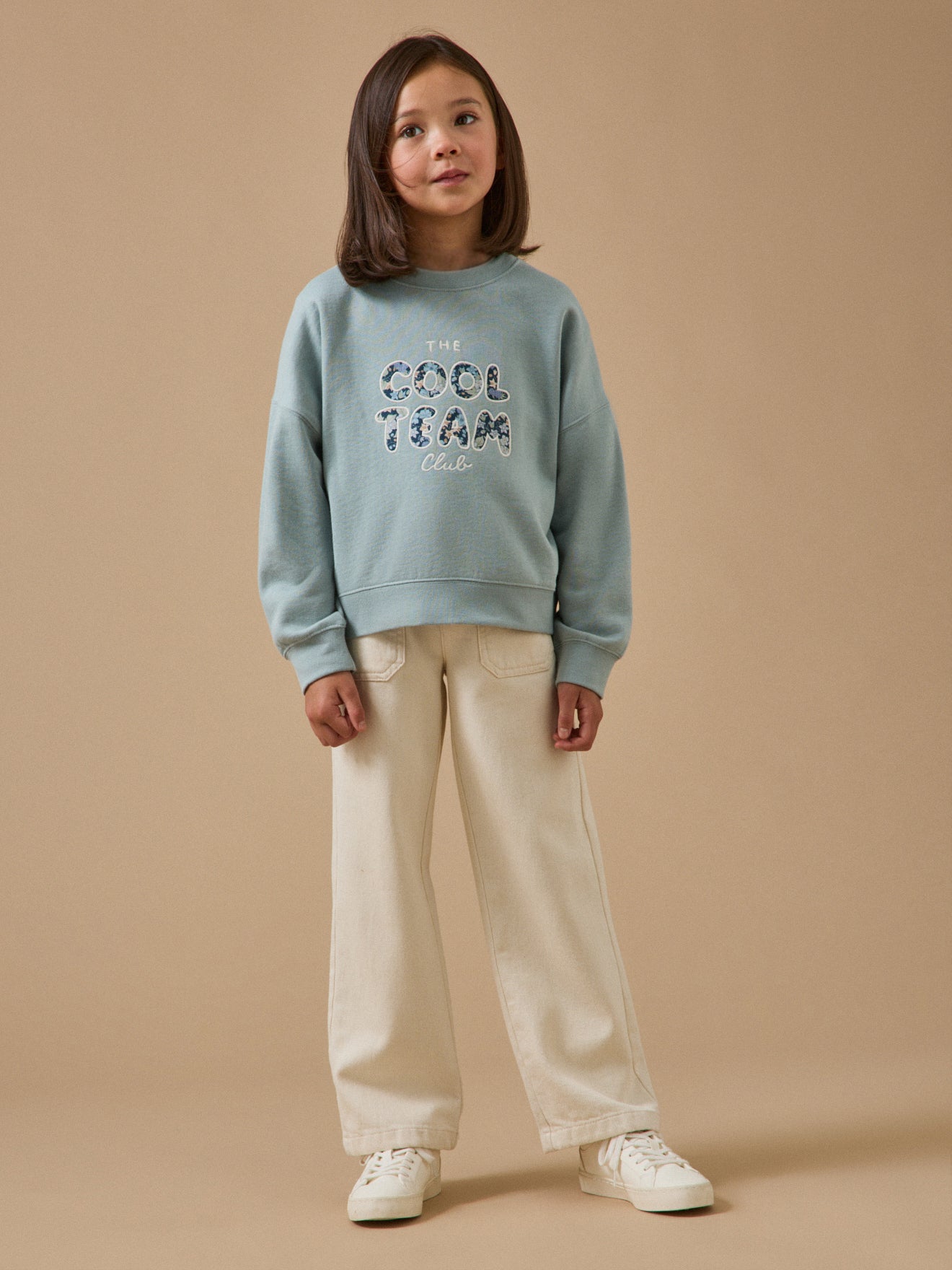 Sweat Cool Team Fille tissu Liberty - Coton biologique