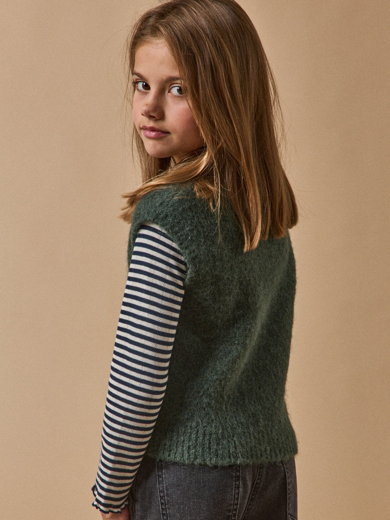 Pull sans manches Fille laine et alpaga