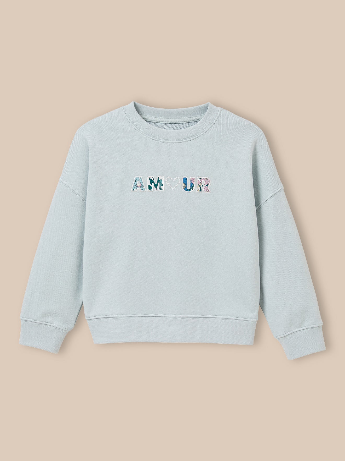 Sweat Fille à message en tissu Liberty - Coton biologique